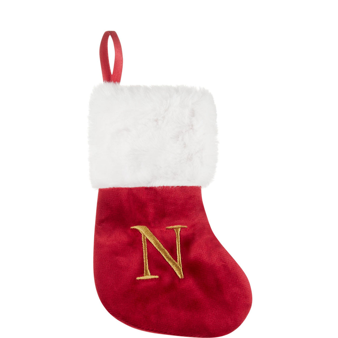 Letter N Hanging Stocking Tree Decoration