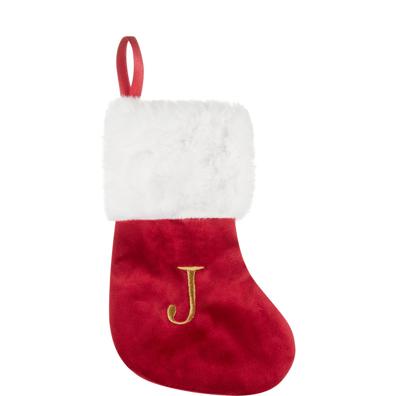 Letter J Hanging Stocking Tree Decoration
