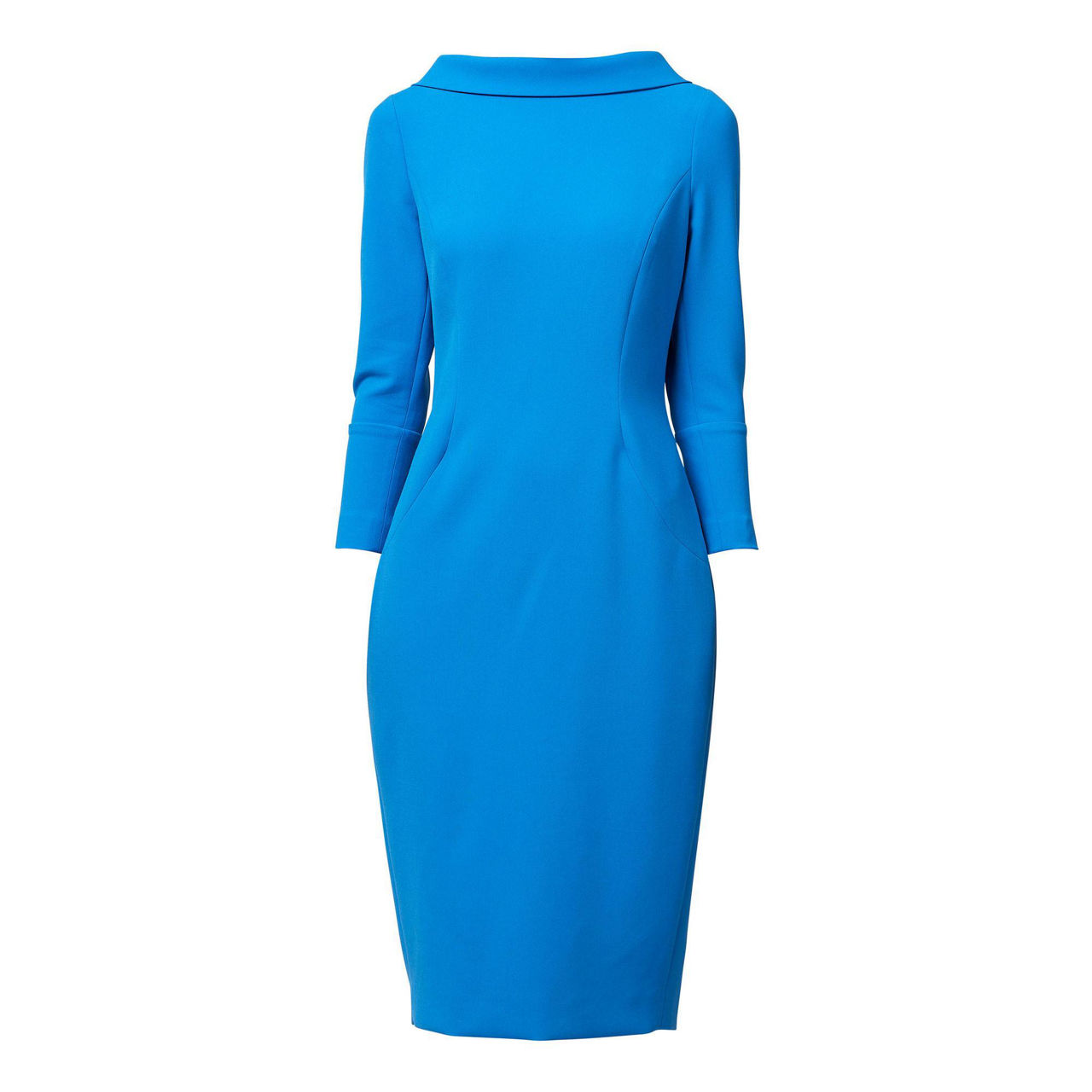 princess polly baby blue dress Chrissy | Cobalt Blue Maternity Halterneck Ruched Midi Dress main image 1