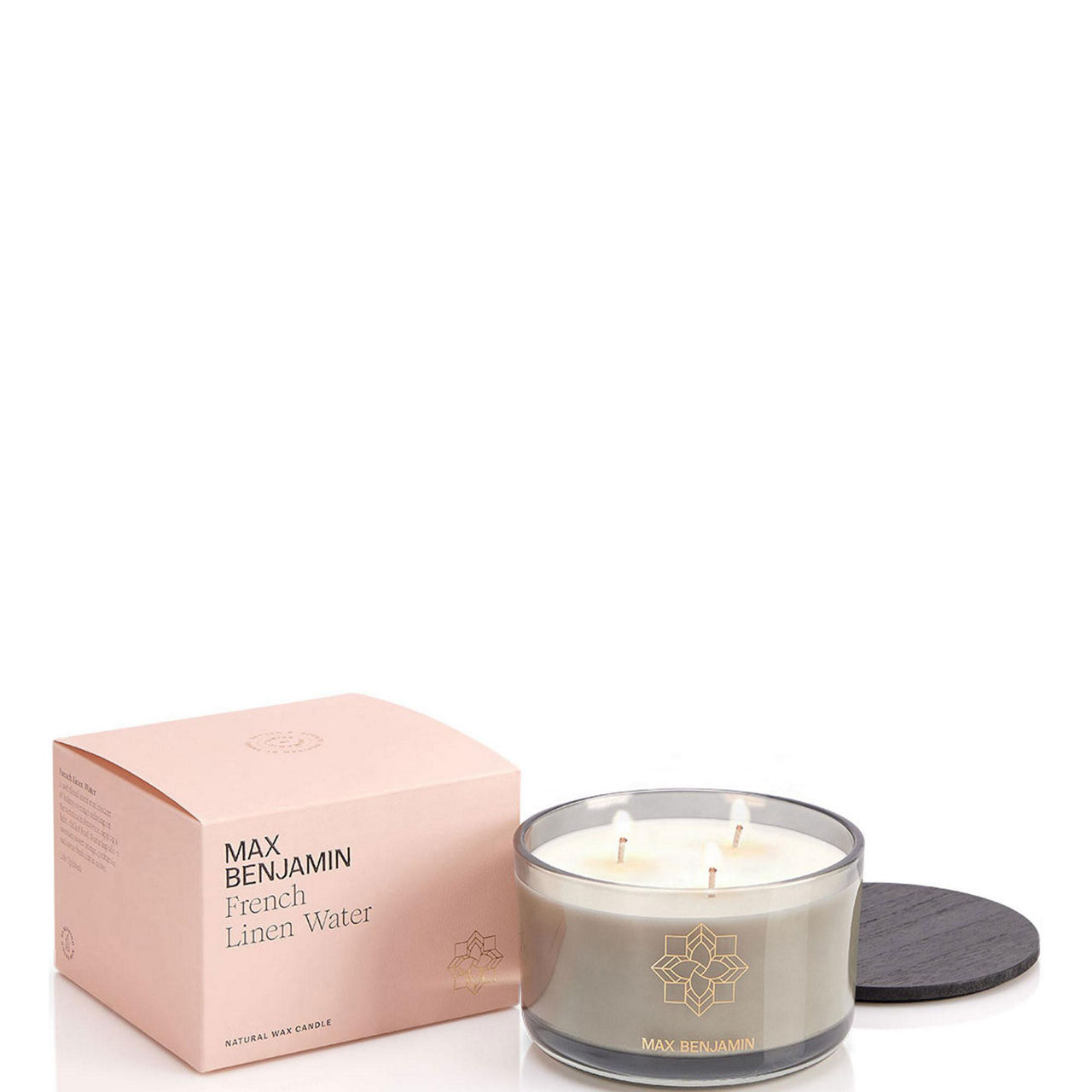 French Linen Water 560G Luxury 3 Wick Candle & Lid