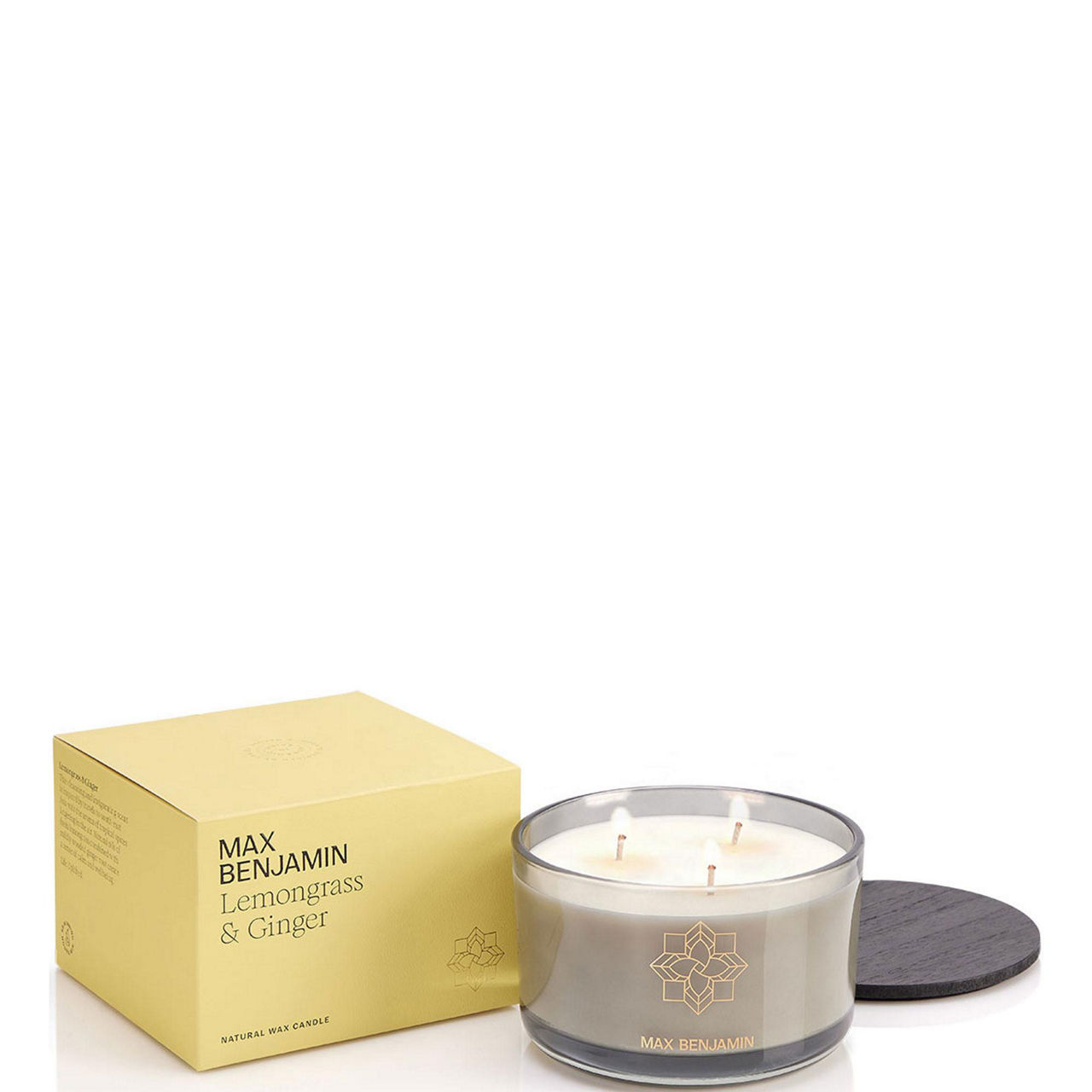 Lemongrass & Ginger 560G Luxury 3 Wick Candle & Lid