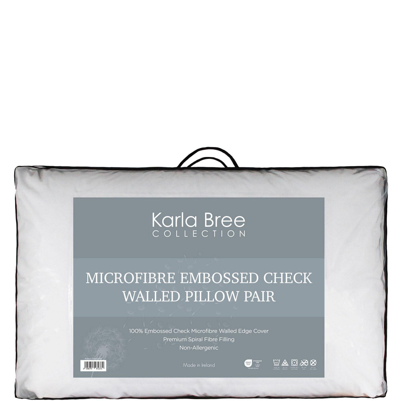 Microfibre Embossed Check Walled Pillow Pair