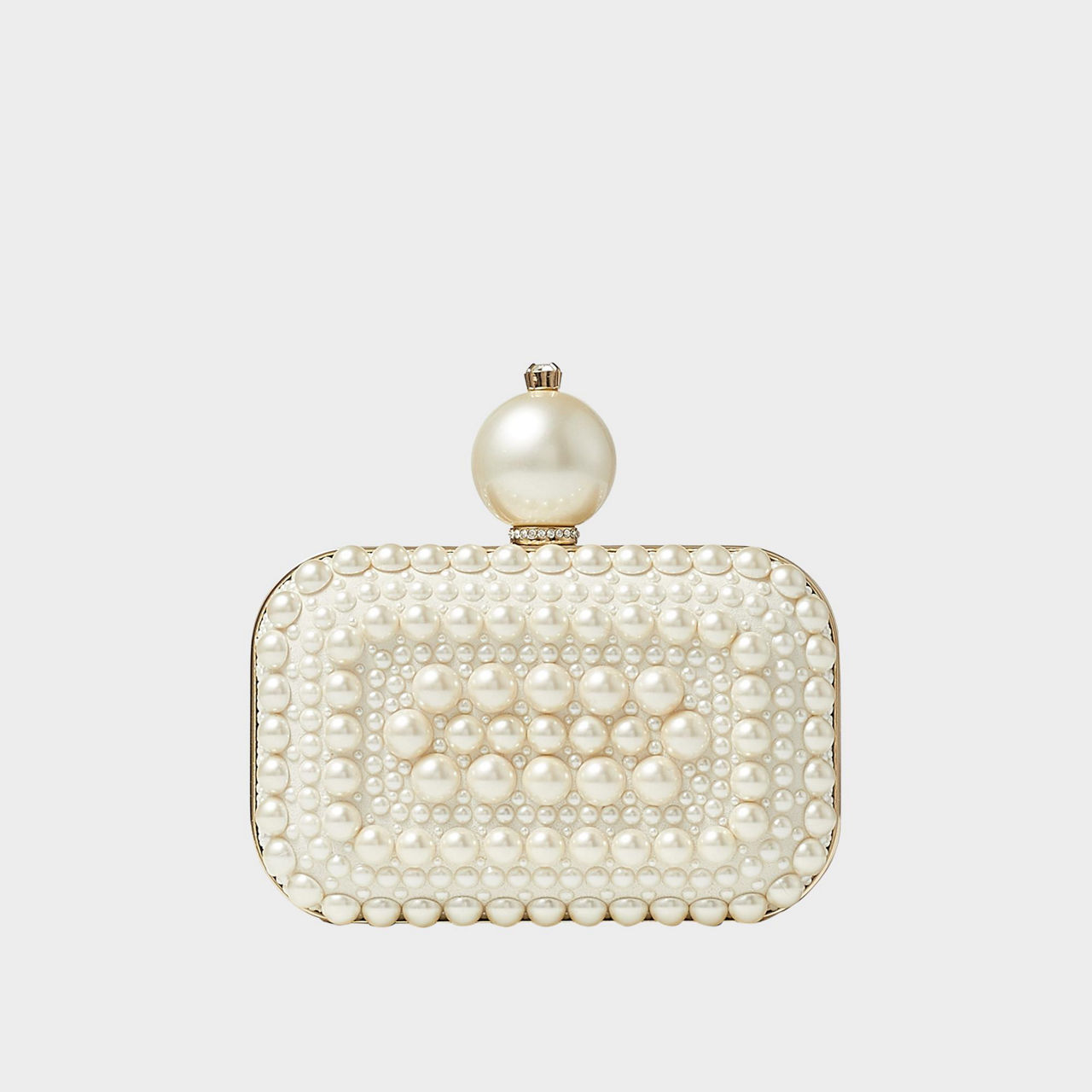 Micro Cloud Pearl-Embellished Suede Clutch