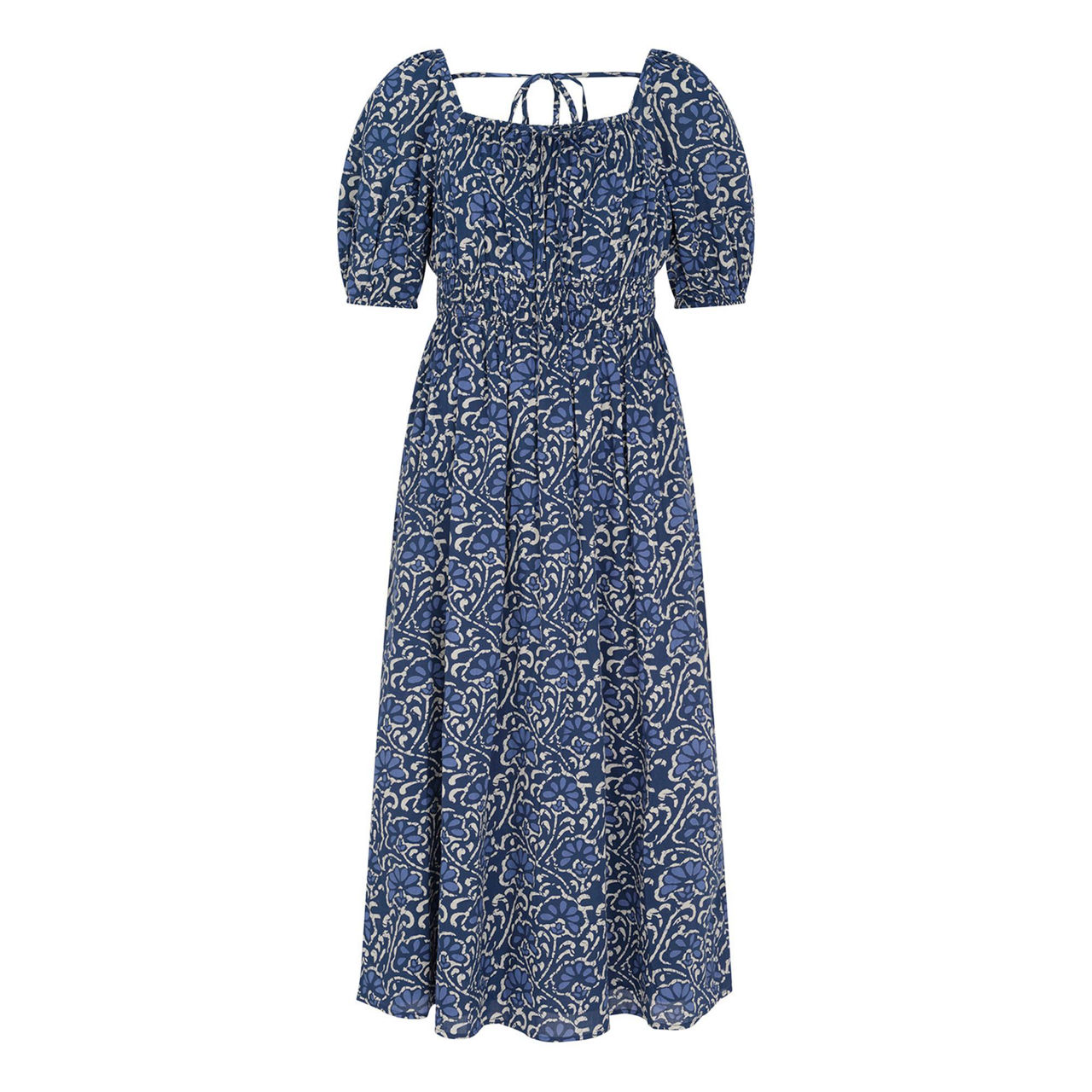 knee length dresses for ladies Blue Floral Print Midi Shirt Dress – Mint Velvet