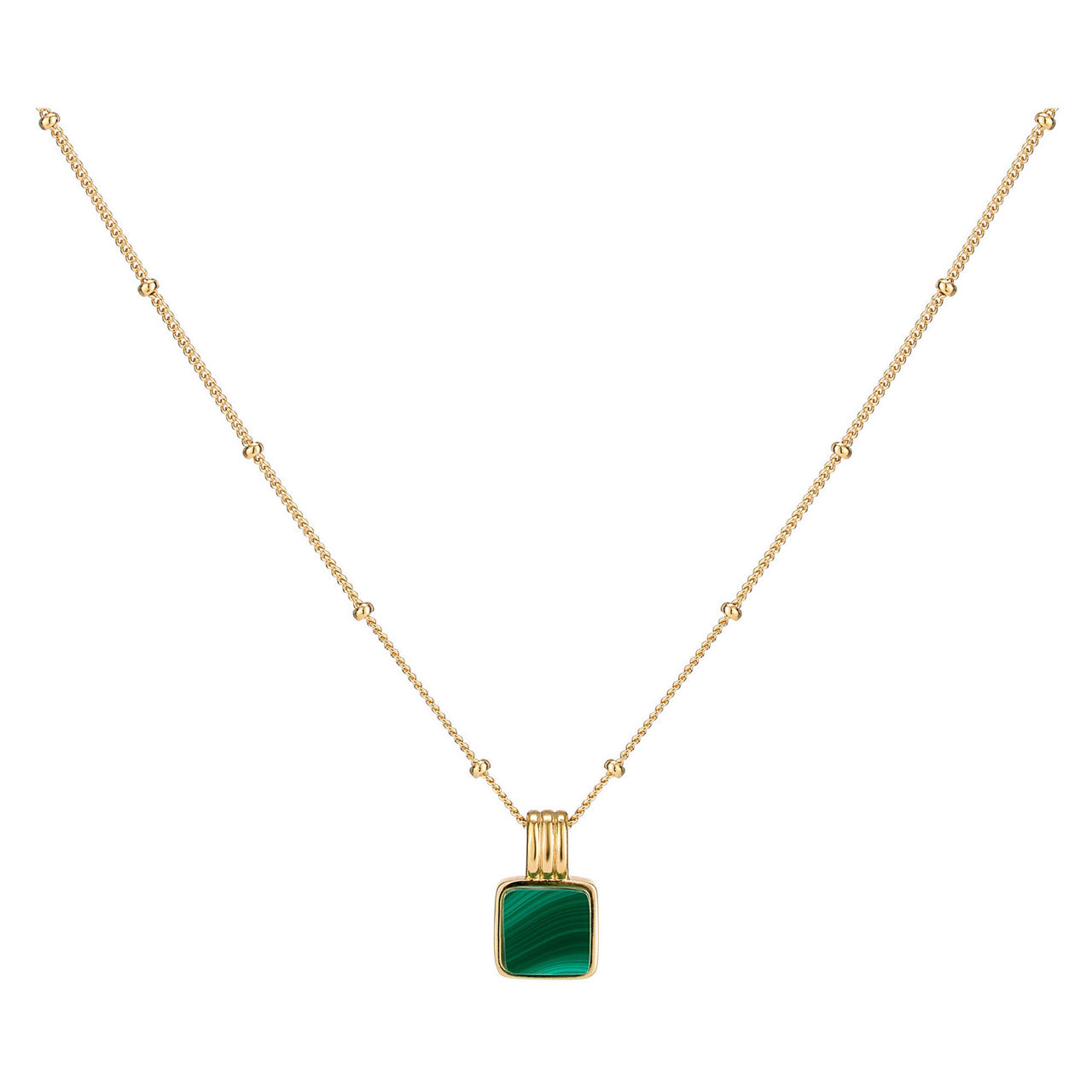 Square Malachite Necklace