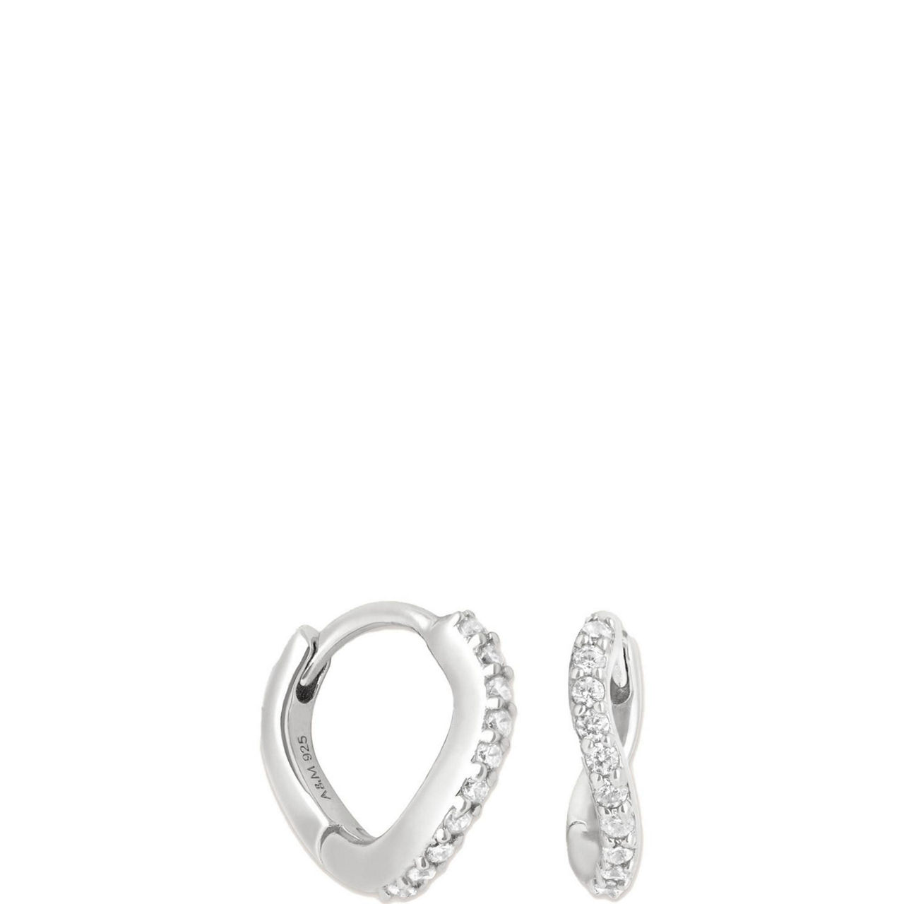 Wave Crystal Rhodium-Plated Huggies