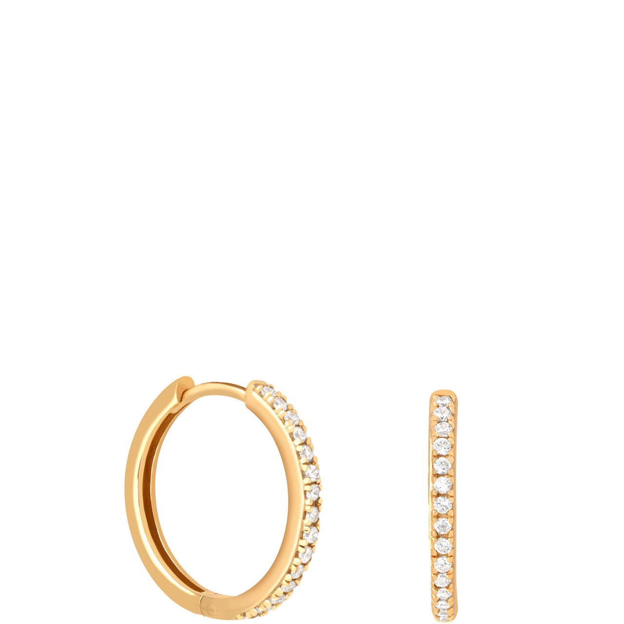 Crystal Hinge 18k Gold-Plated Small Hoops