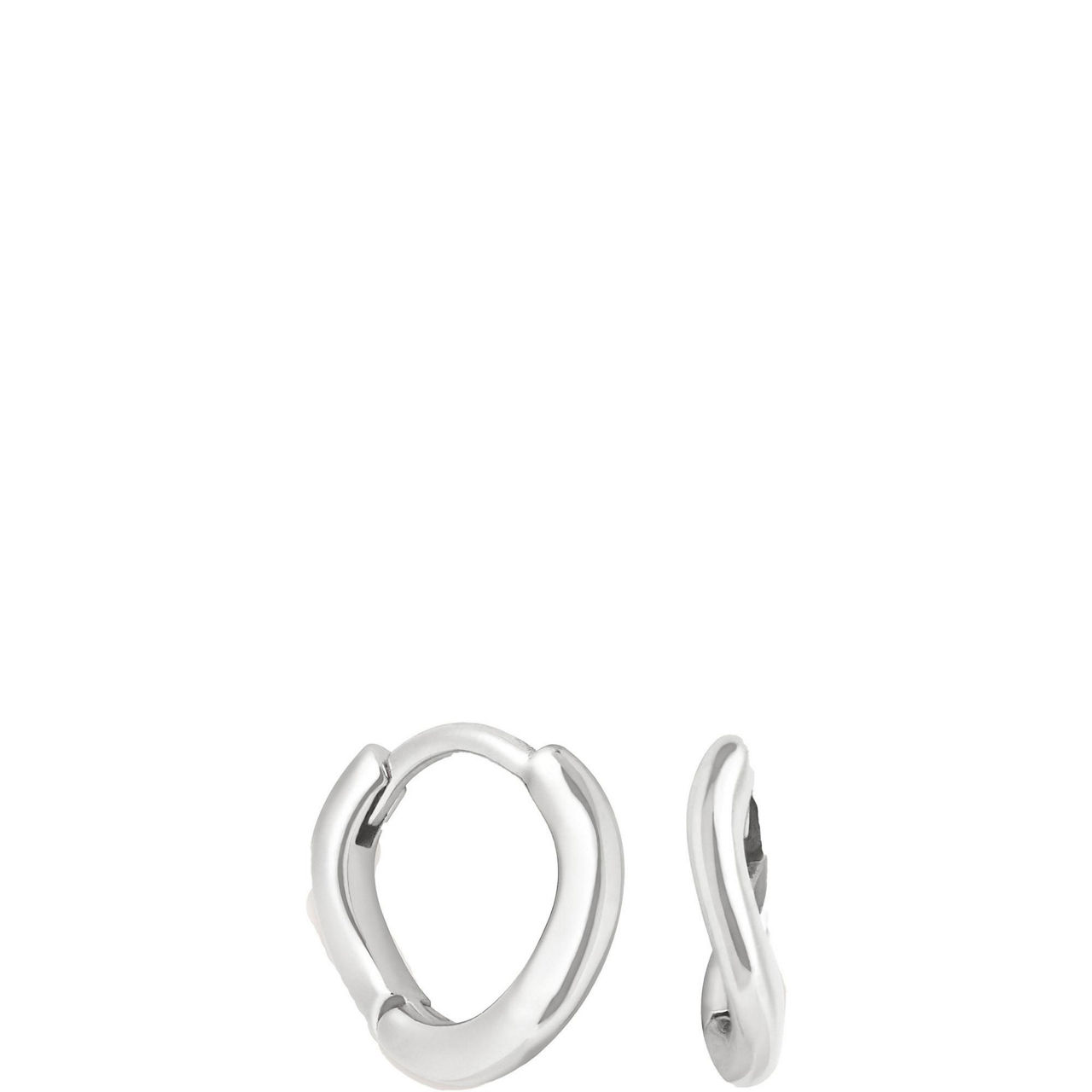 Wave Rhodium-Plated Huggies