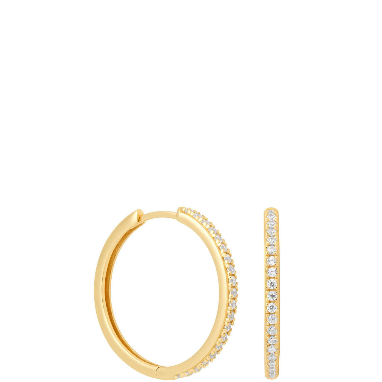 Crystal Hinge 18k Gold-Plated Large Hoops