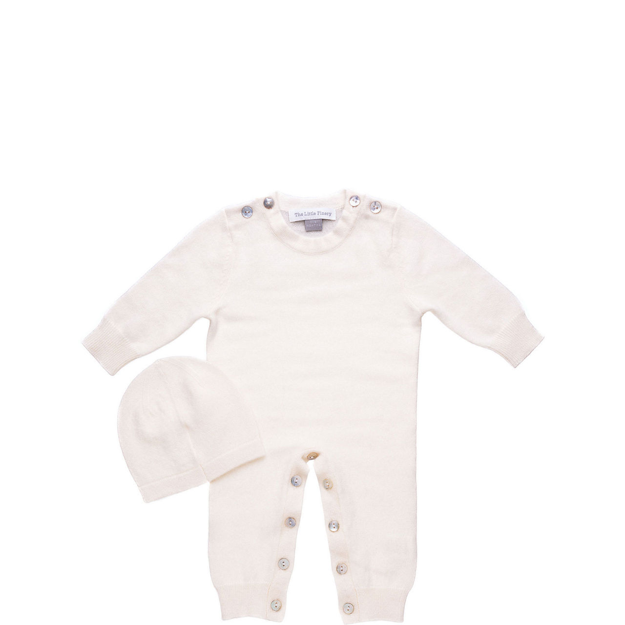 Two-Piece Cashmere Babygrow & Hat Set