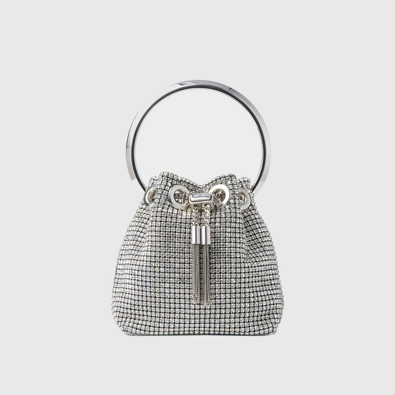 Micro Bon Bon Satin Crystal Bucket Bag
