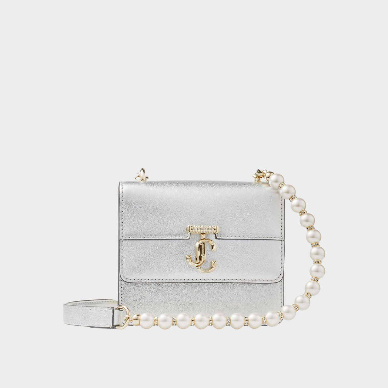 JIMMY CHOO Avenue Quad XS Metallic Shoulder Bag