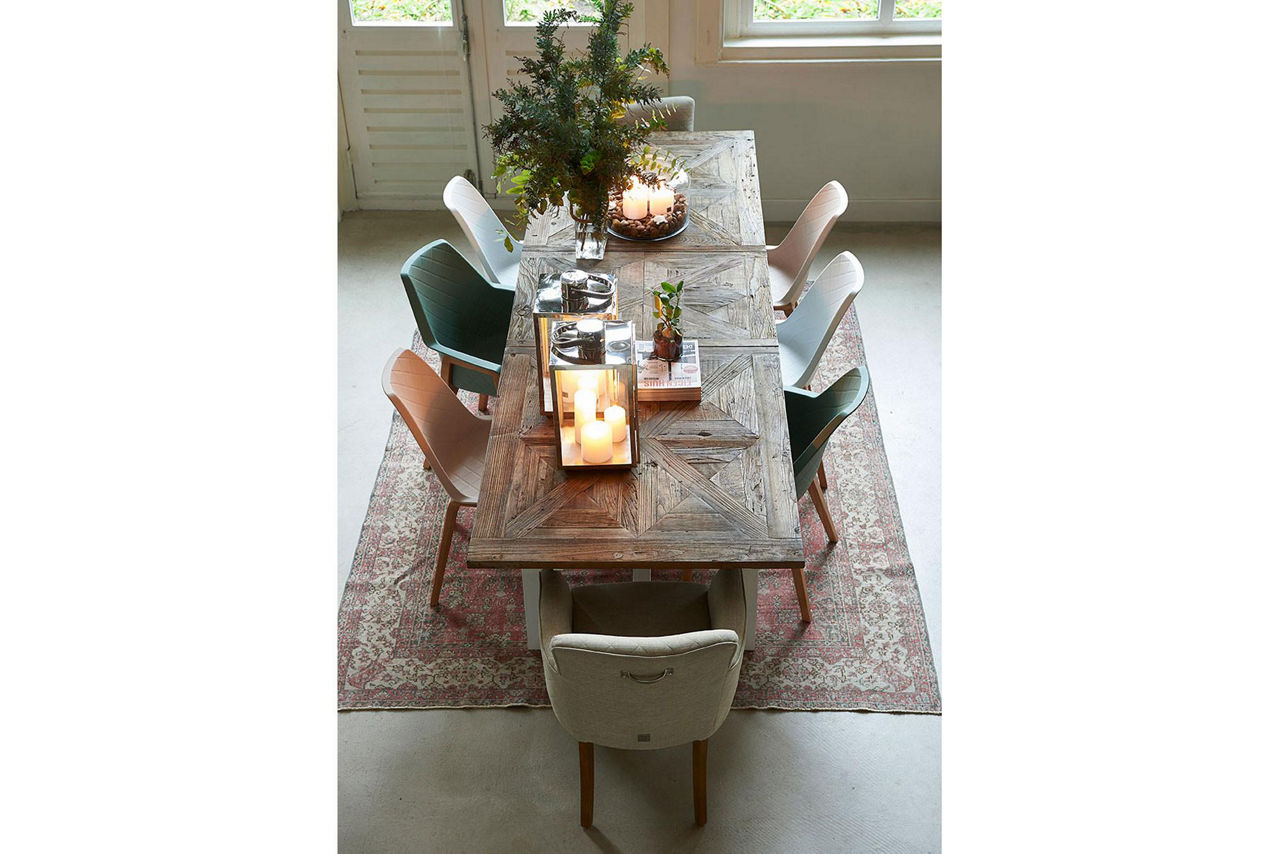 Chateau Chassigny Extendable Dining Table Old Elm Wood