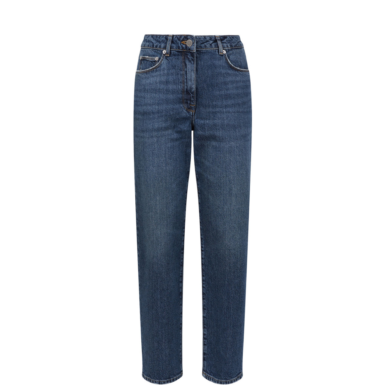 Selin Mid-Rise Straight Leg Cropped Jeans