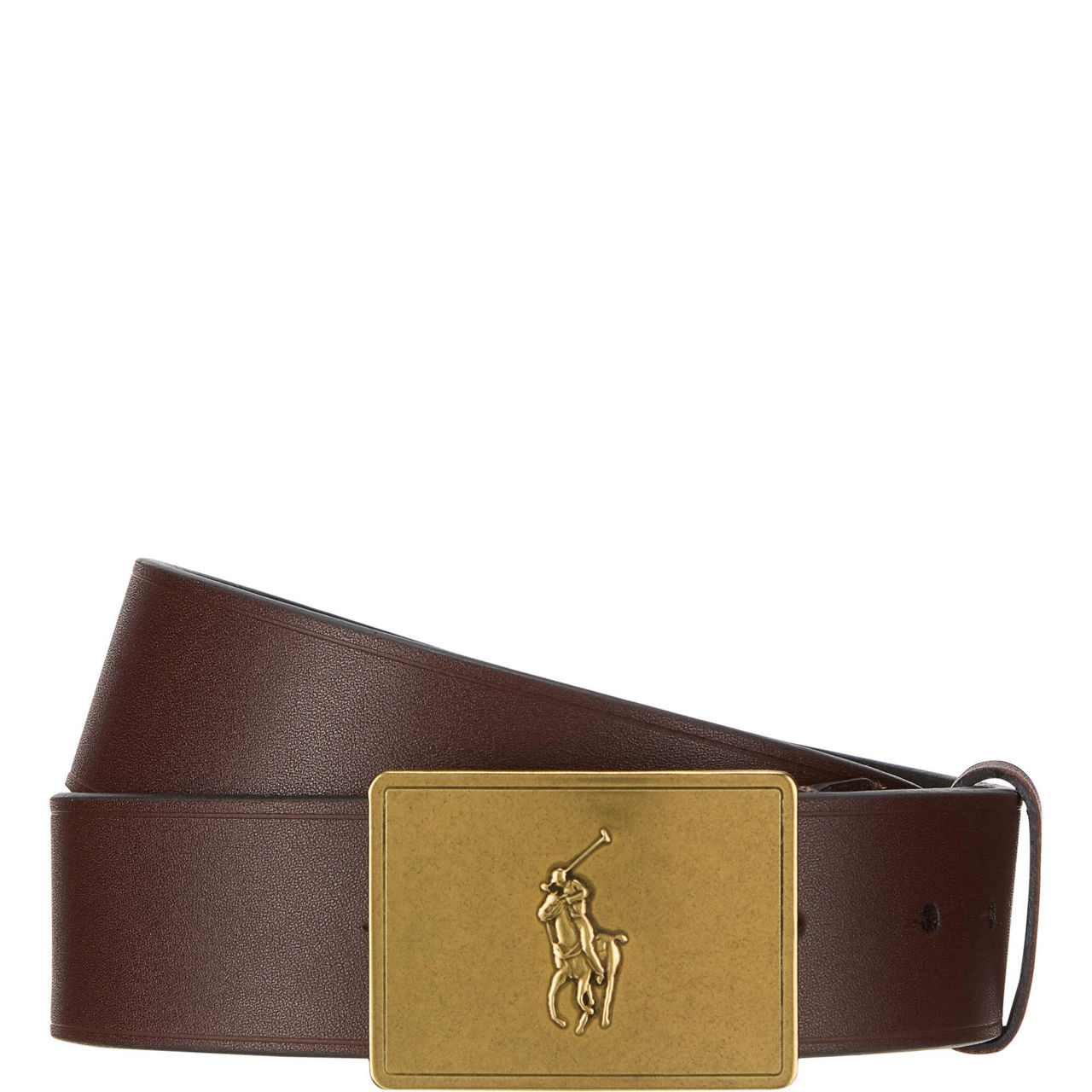Logo Plaque Leather Belt