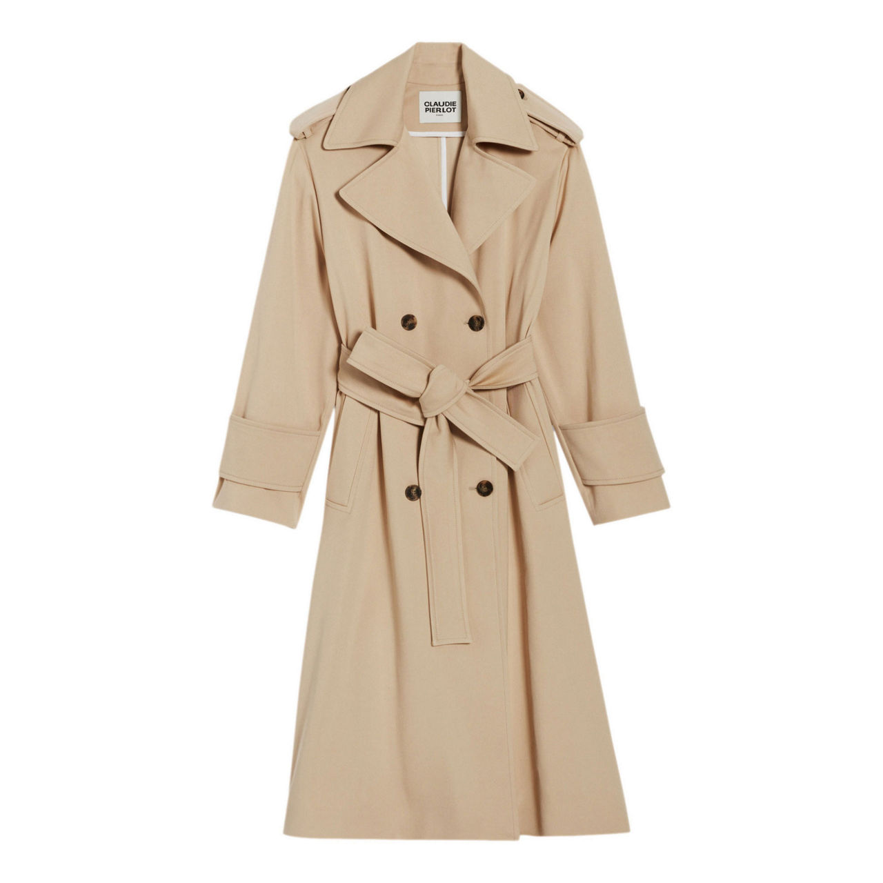 Trench Coat Claudie Pierlot Beige Neuf Avec étiquettes - Taille 40, 100% Coton