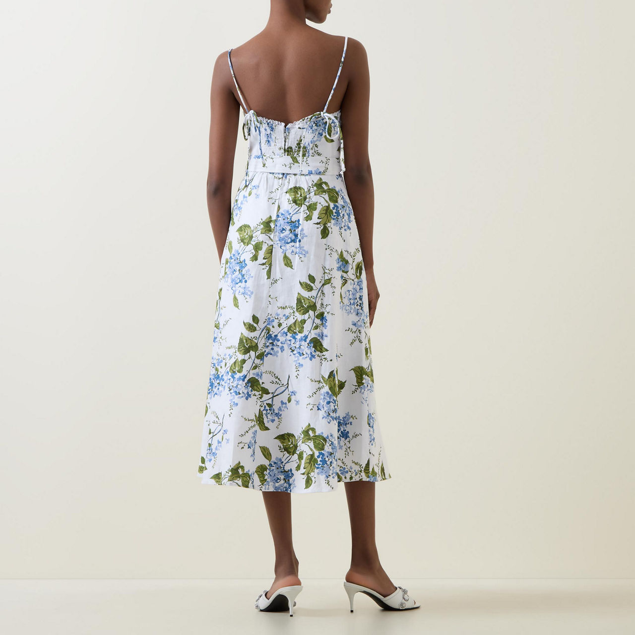 new look linen dress A-line Linen Dress CHILOE in Natural Melange main image 1