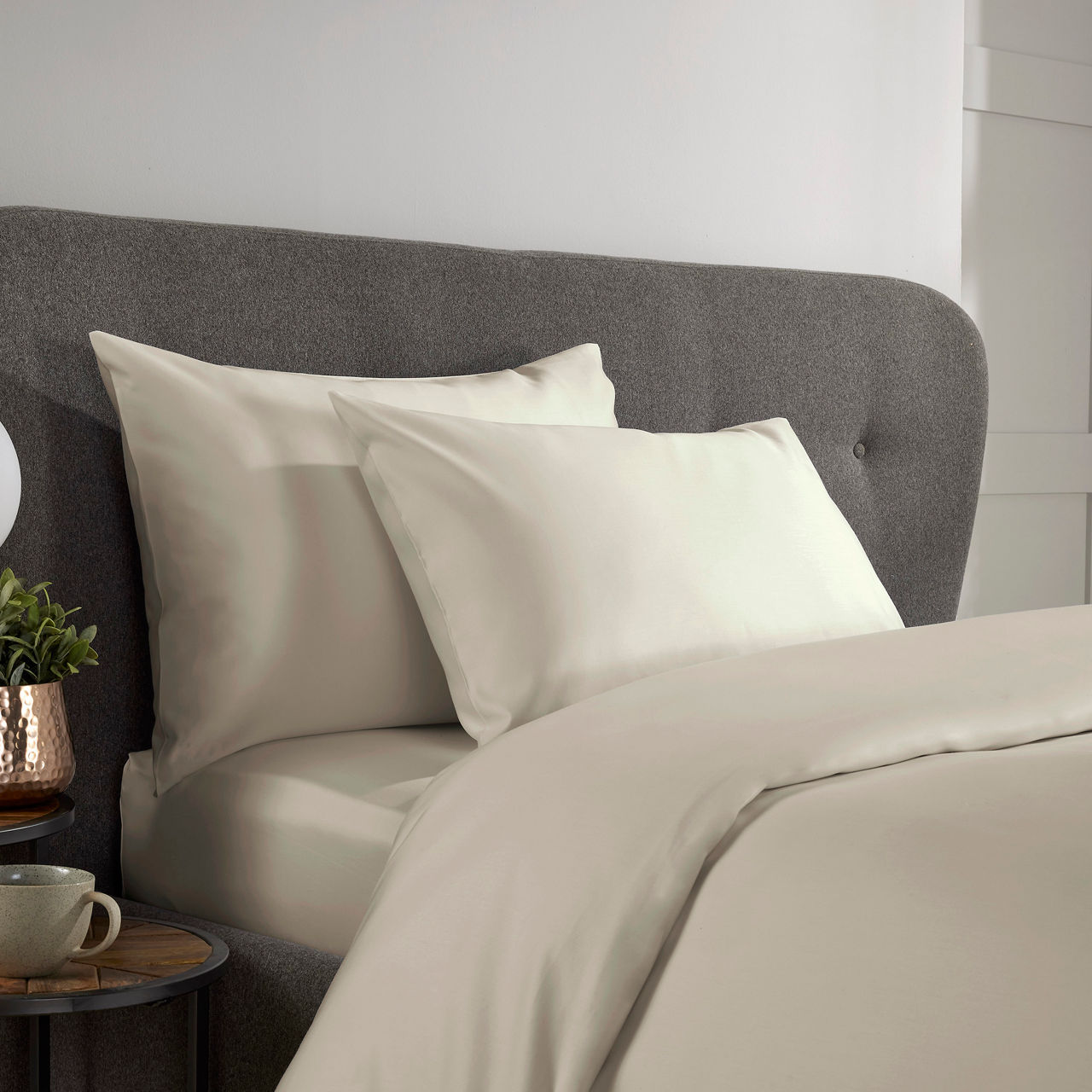 1000 Thread Count Standard Pillowcase Pair Ivory