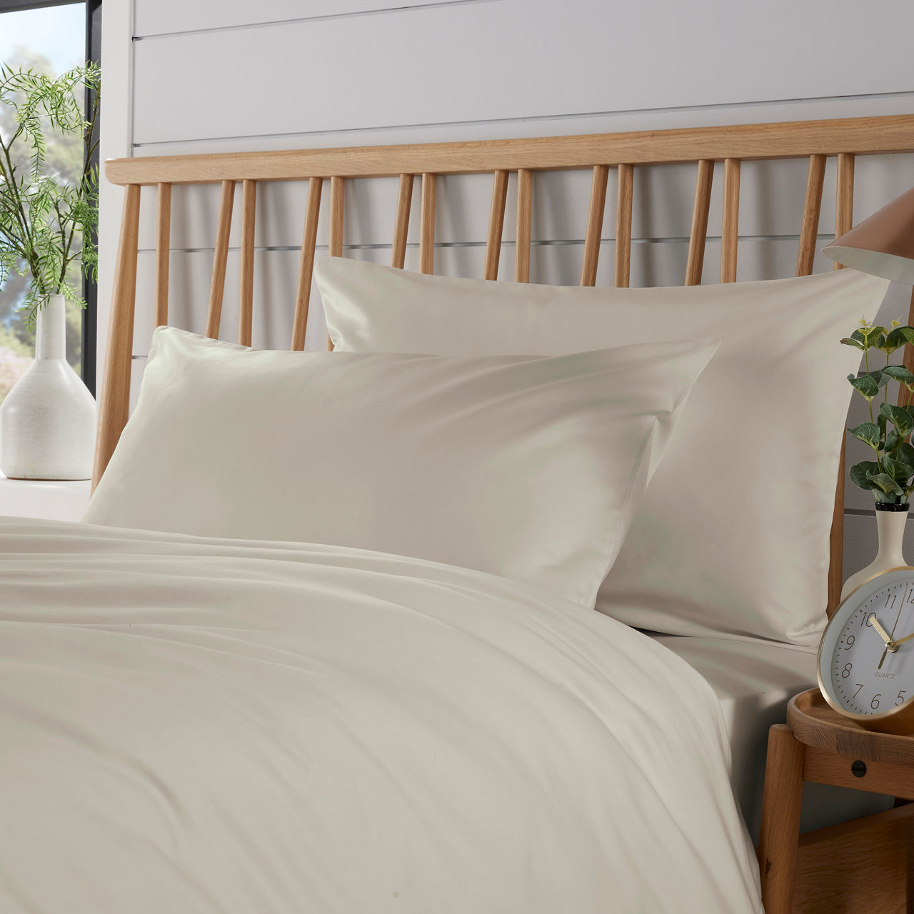 600 Thread Count Standard Pillowcase Pair Ivory