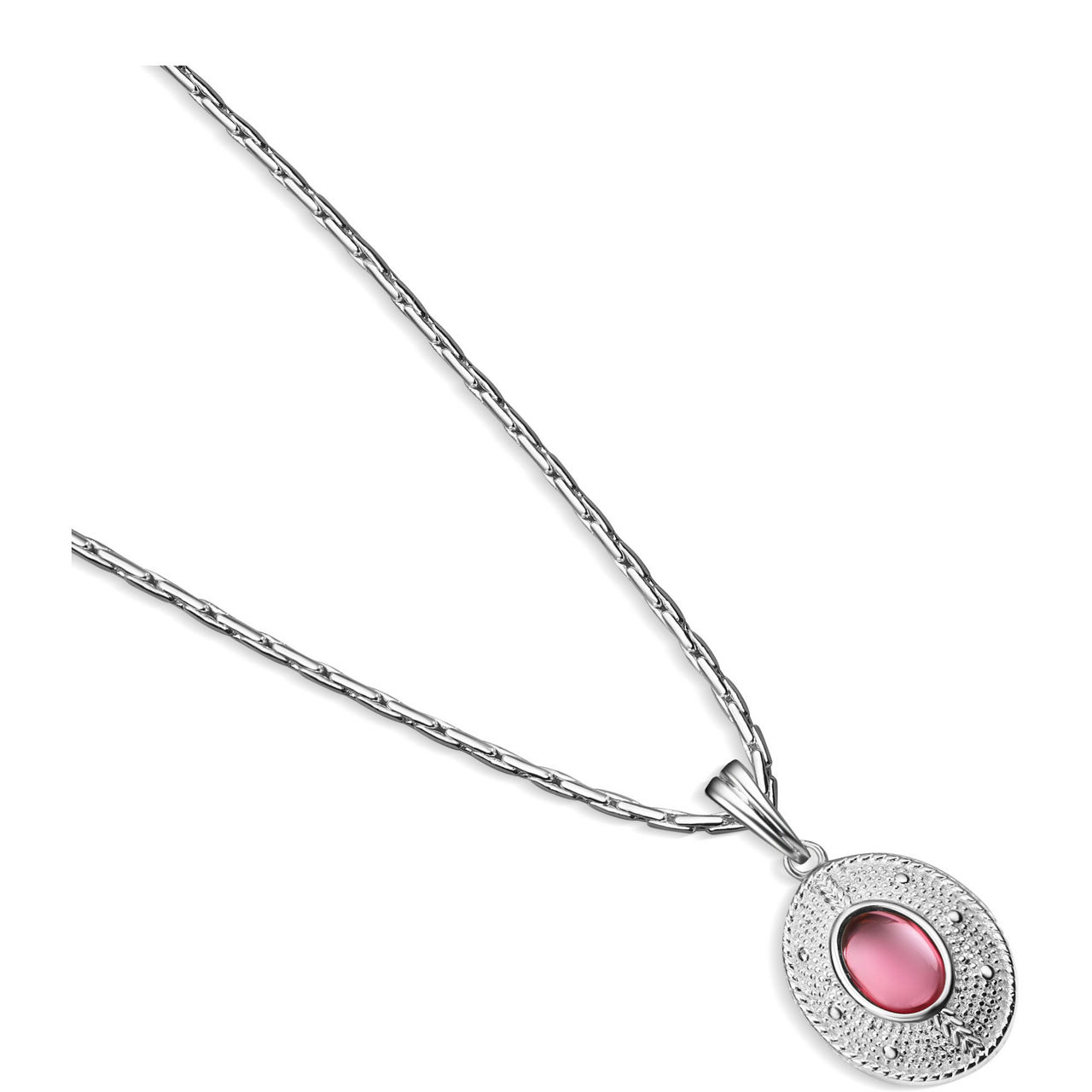 Pink Stone Pendant Necklace