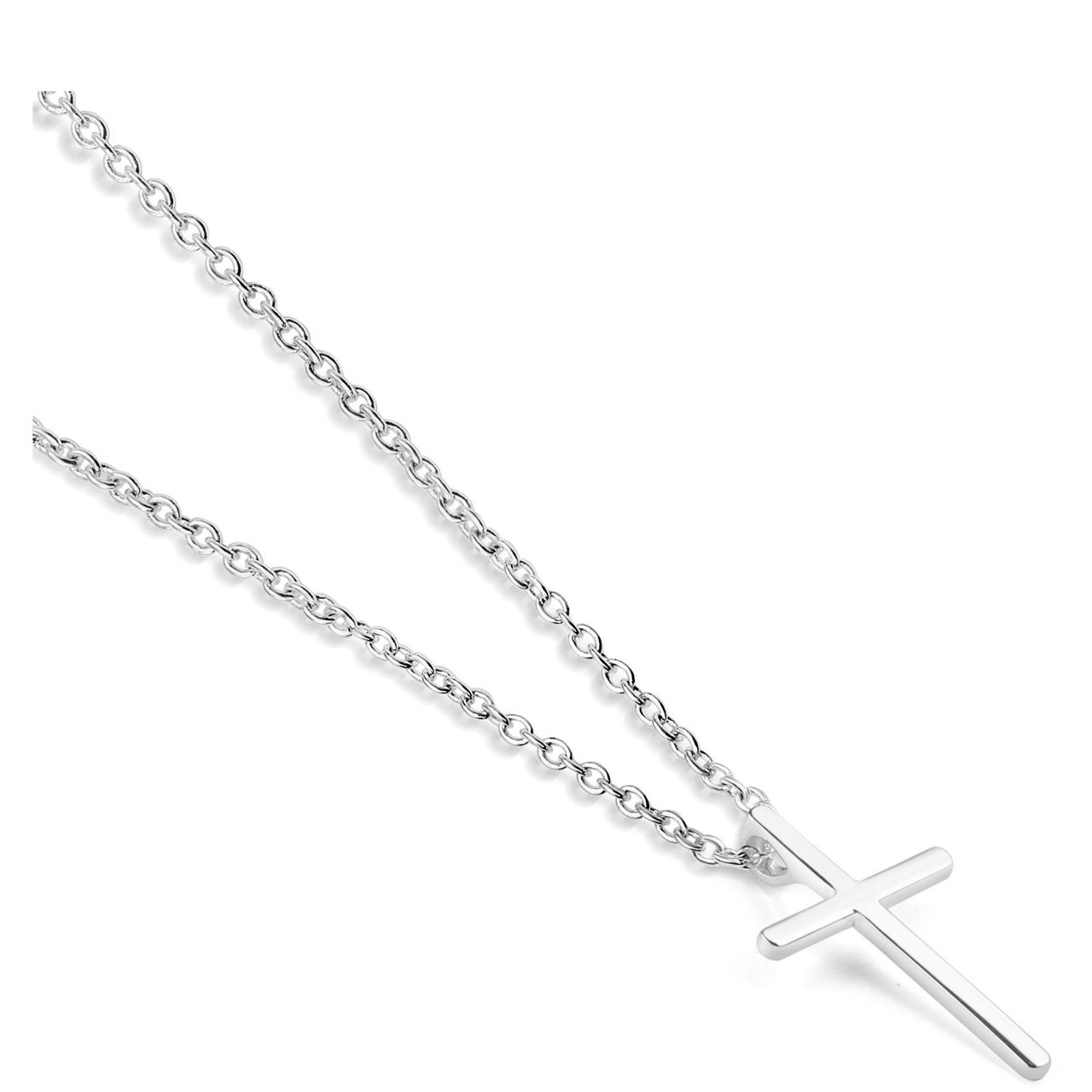 Silver Plated Cross Pendant Necklace