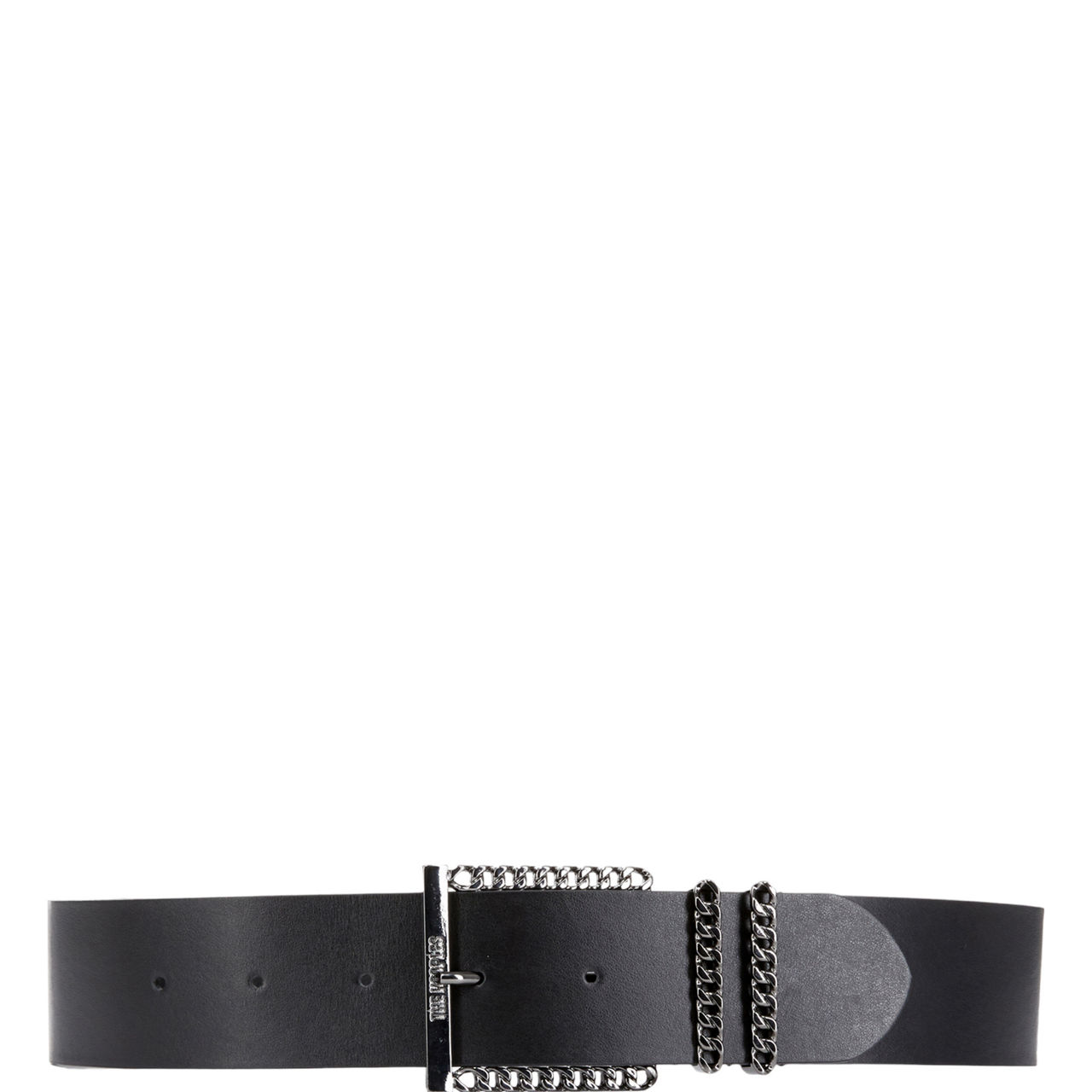 Chain Buckle Leather Belt