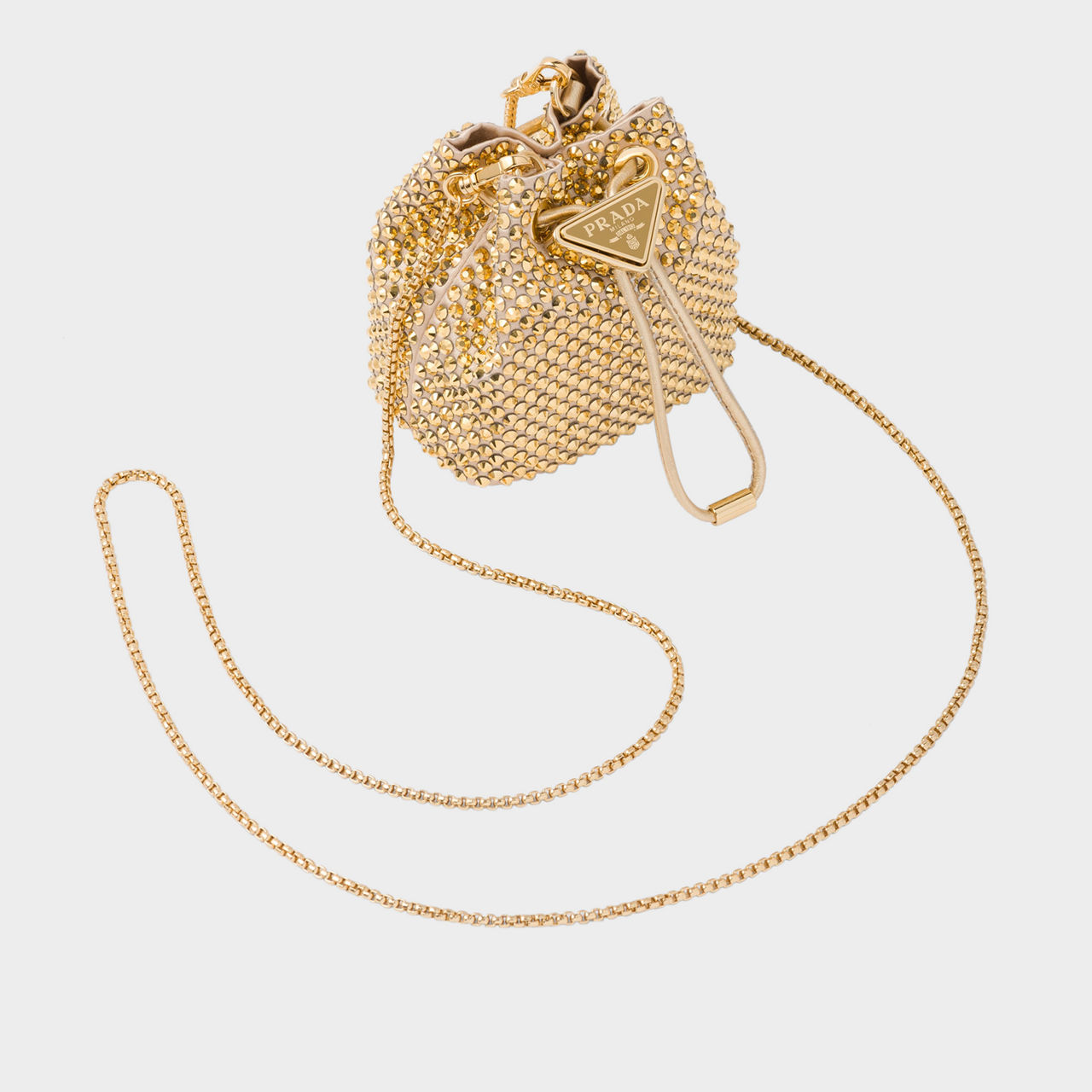 PRADA Satin Crystal-Embellished Mini Pouch