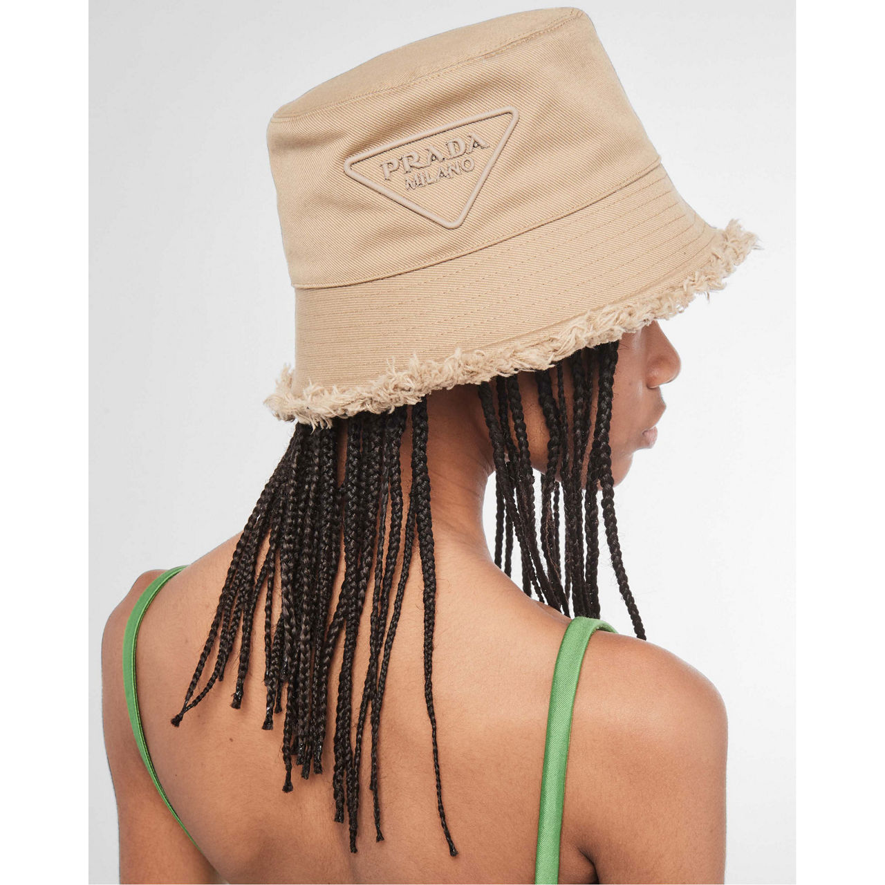 PRADA Drill Embroidered Logo Bucket Hat