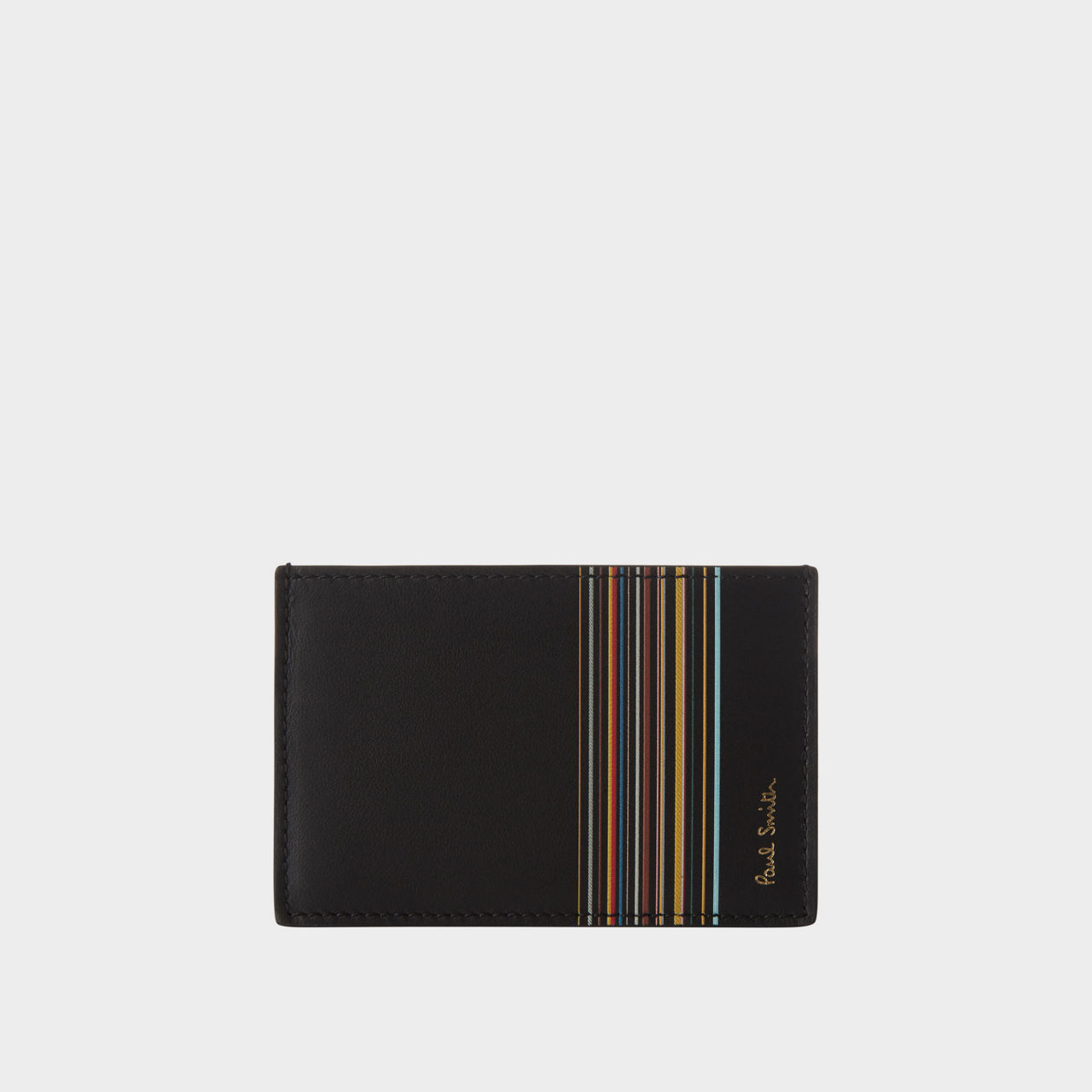 Striped Logo Leather Cardholder