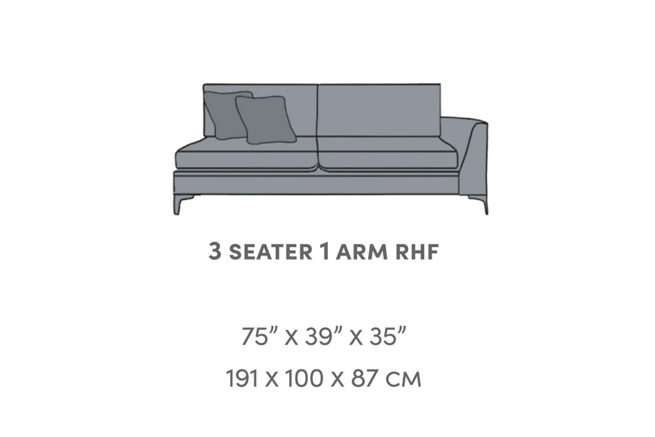 Baltimore 3 Seater 1 Arm RHF Lovely Jade