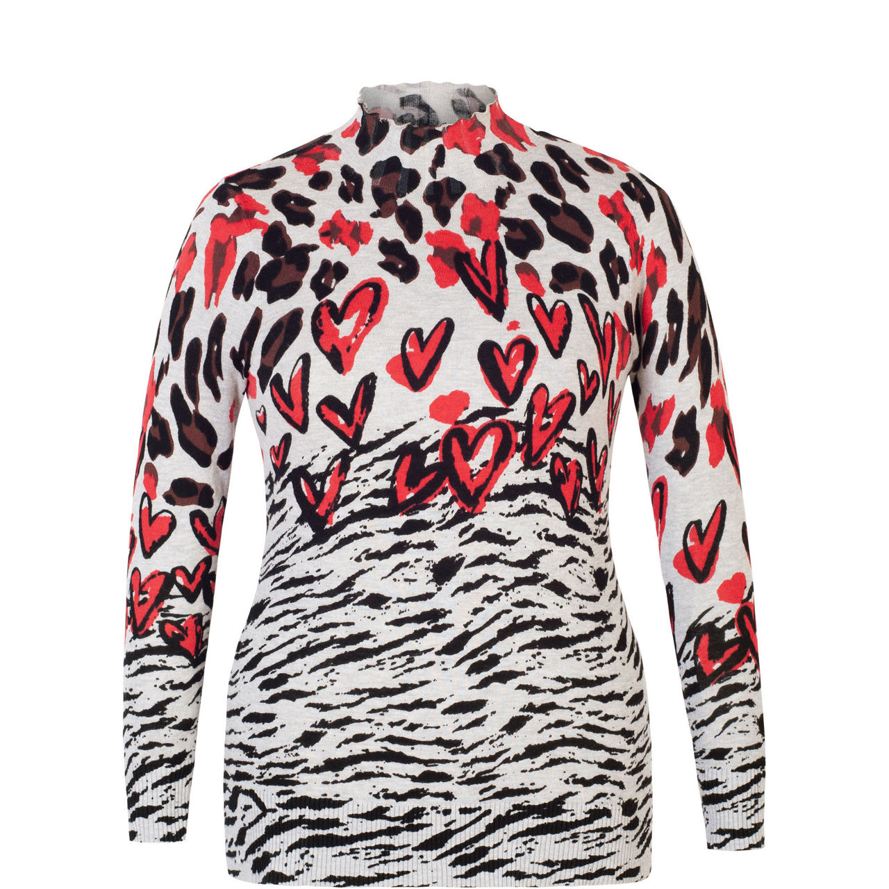 Printed Turtleneck Sweater