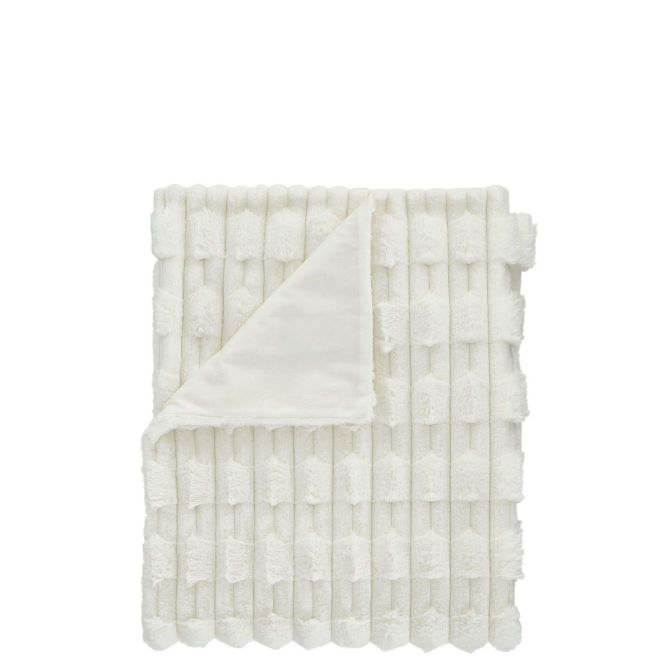 Carved Faux Fur Coordinated Bedding Cream