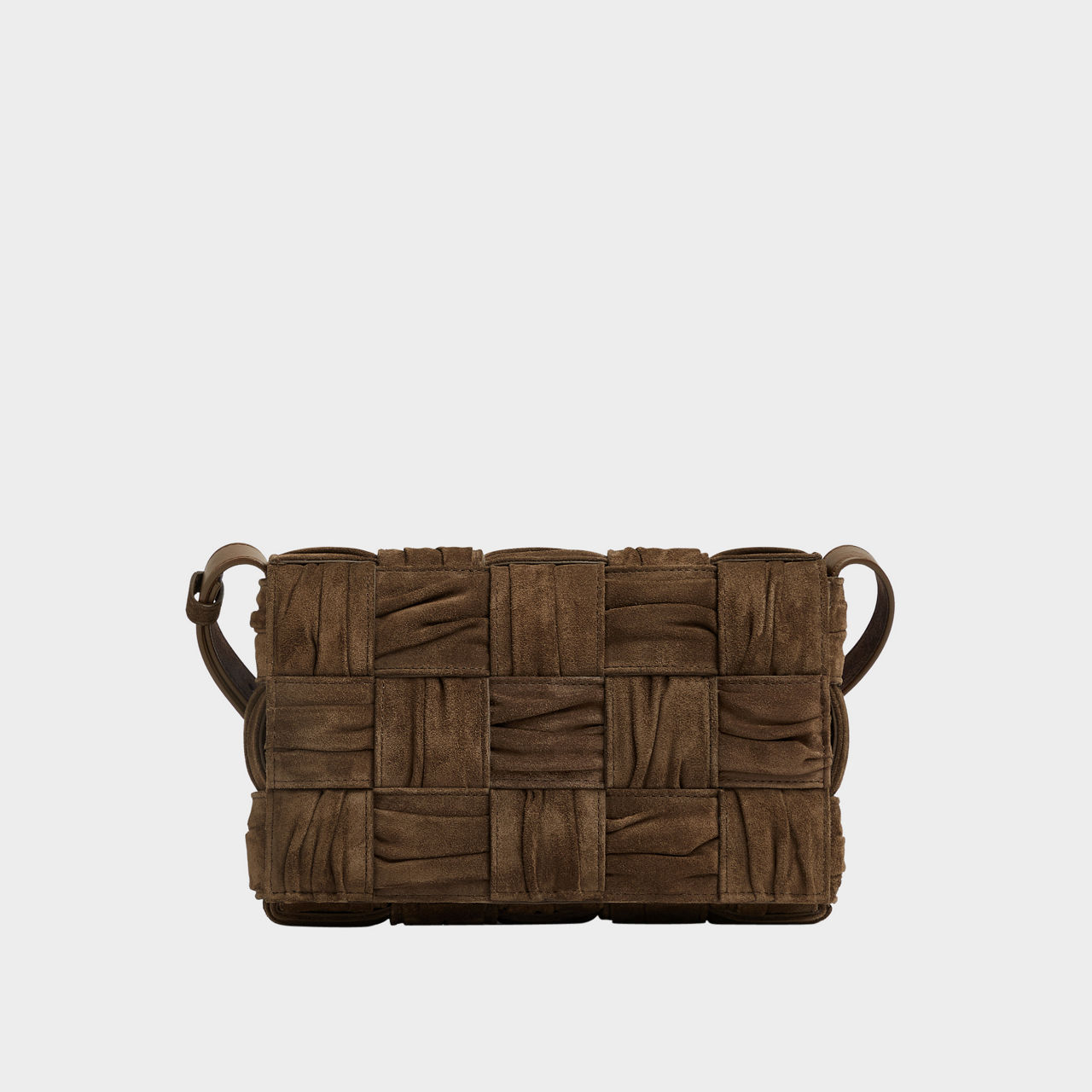 BOTTEGA VENETA Cassette Foulard Intreccio Suede Crossbody Bag