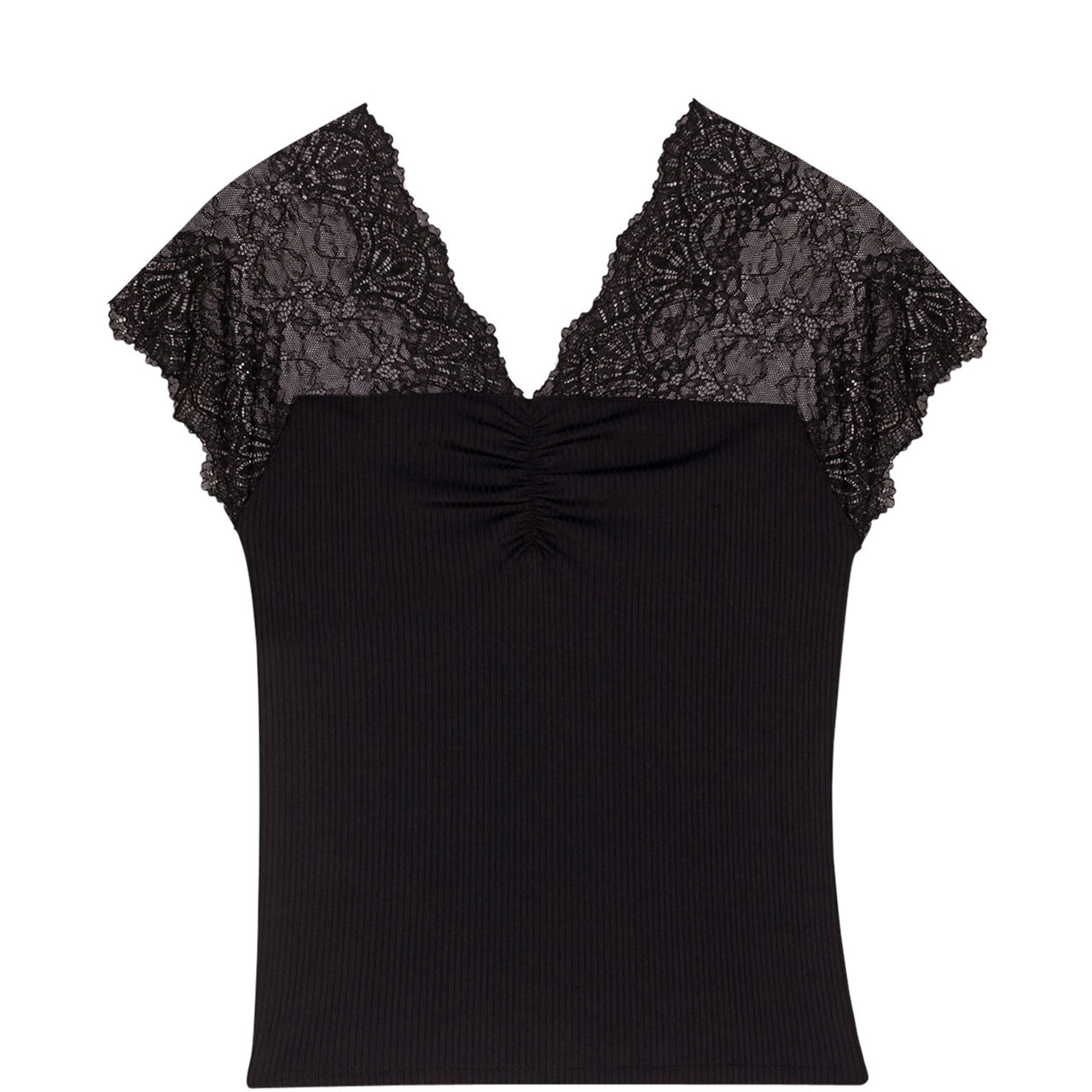 Lace V Neck Top