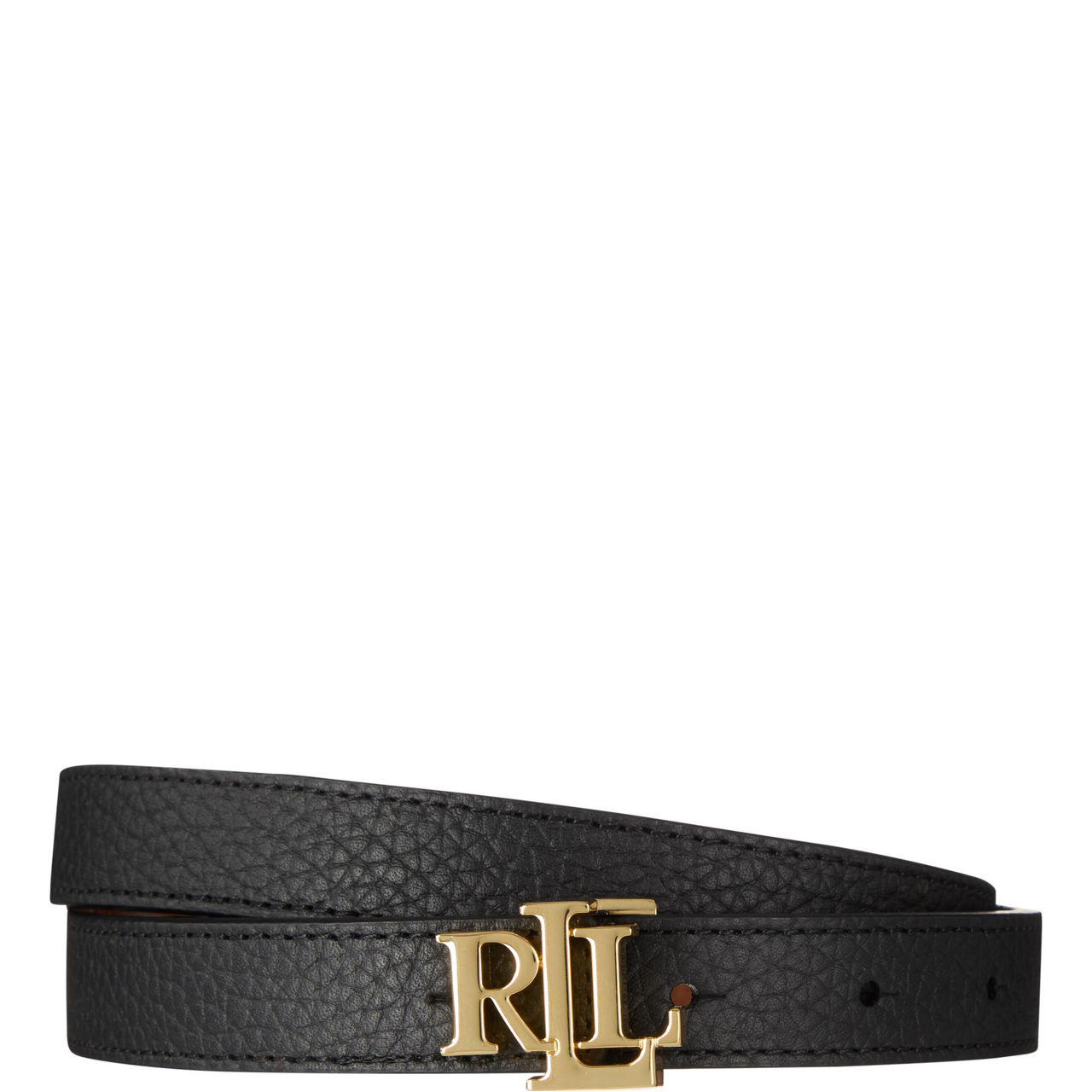 Logo Reversible Narrow Leather Belt