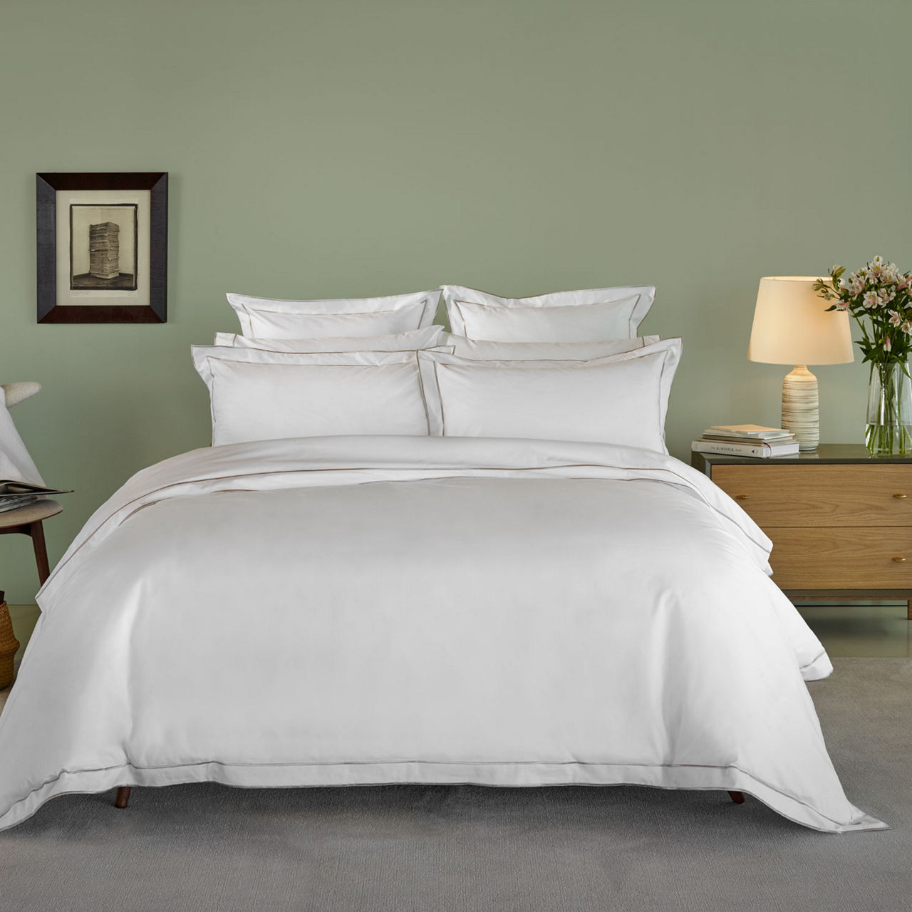 Rome Flat Sheet White-Silver