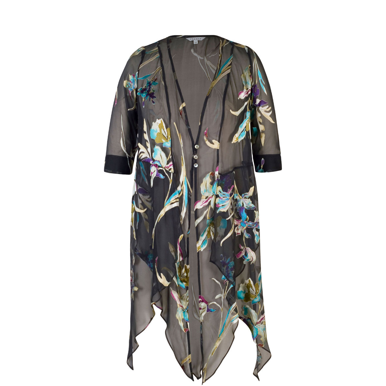 Floral Print Silk Devoree Longline Blazer