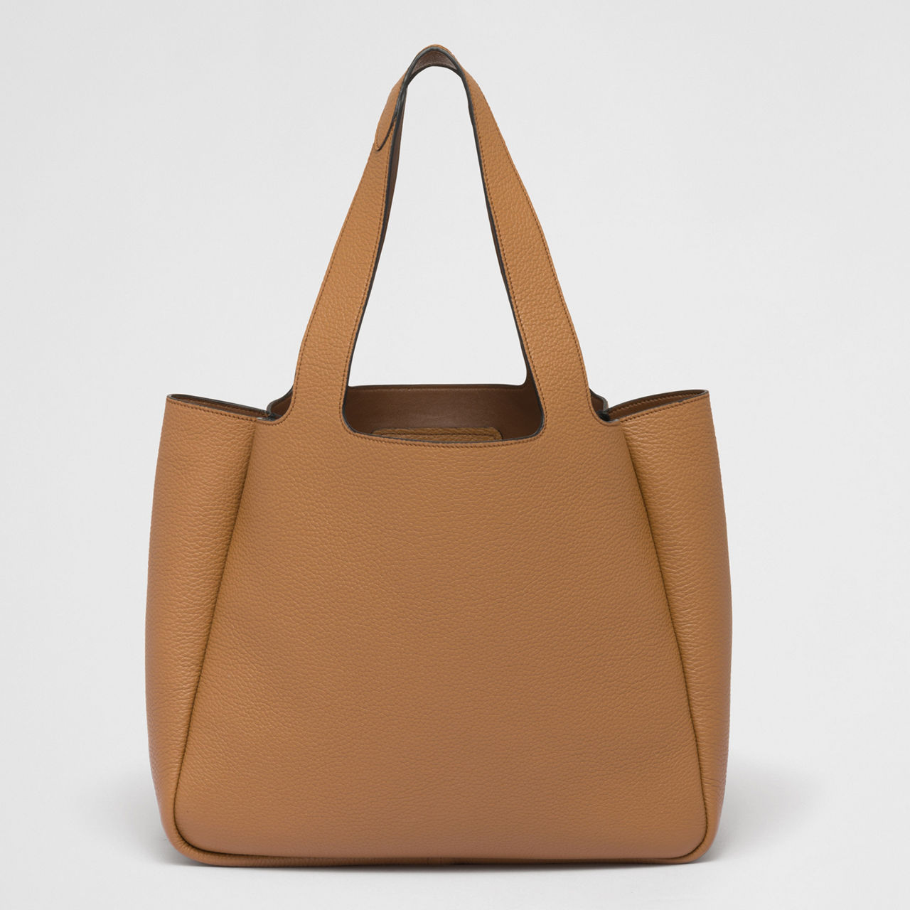 ハンドバッグ PRADA | Leather tote reverse stitching 25*21.5*14cm 1BG335 Clay Gray Small leather tote bag | PRADA
