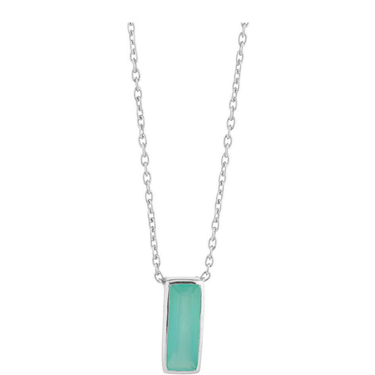 Manhattan Aqua Chalcedony Pendant Necklace