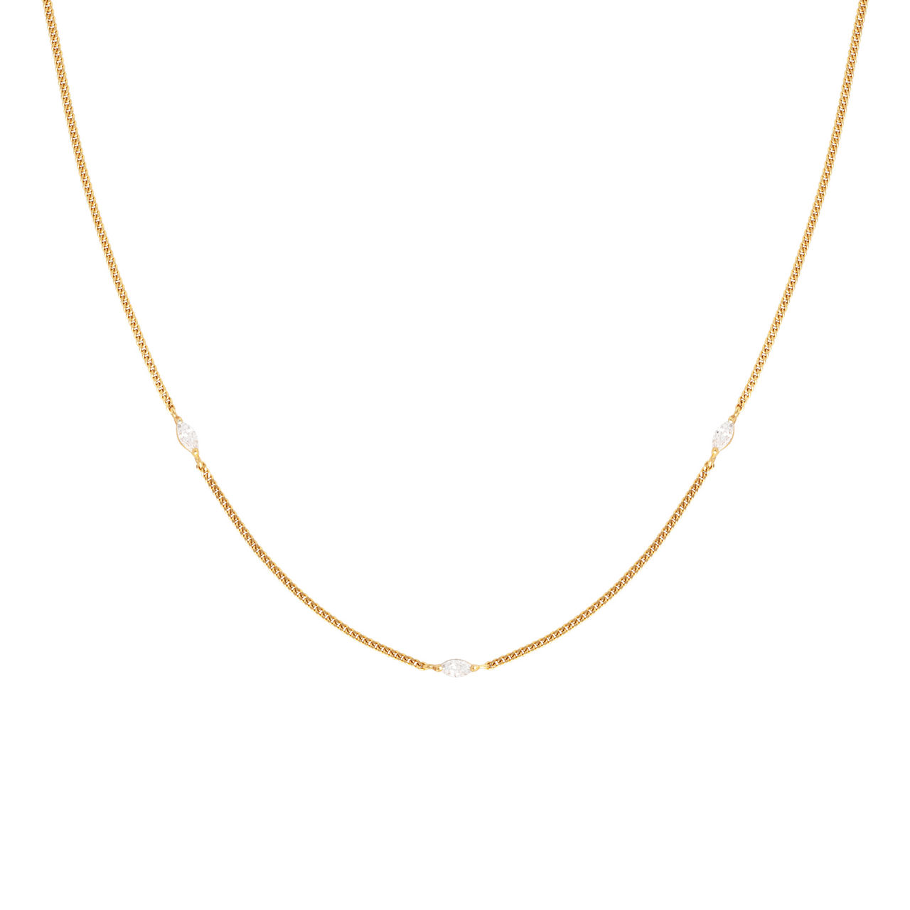 Navette 18k Gold-Plated Necklace