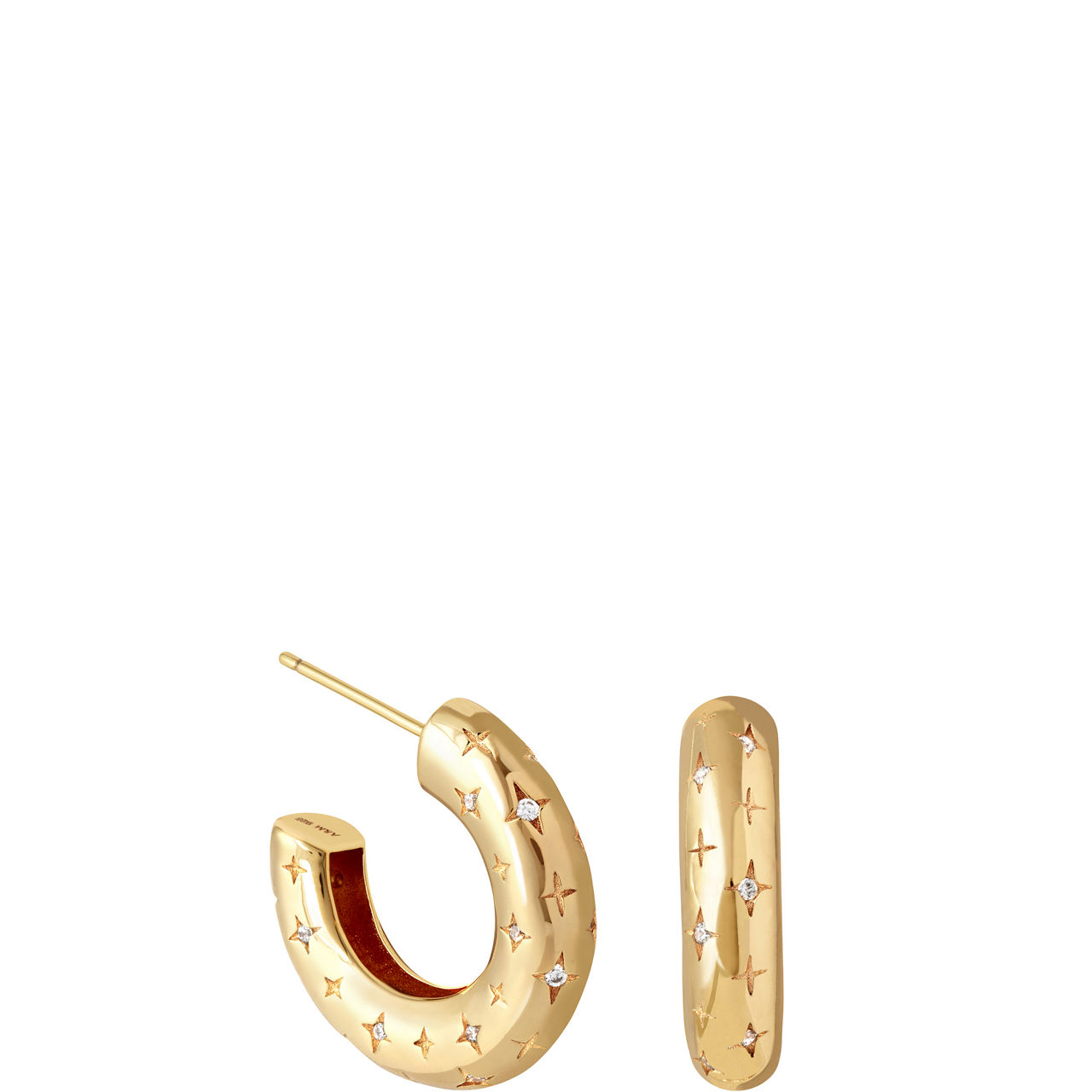 Cosmic Star 18k Gold-Plated Hoops