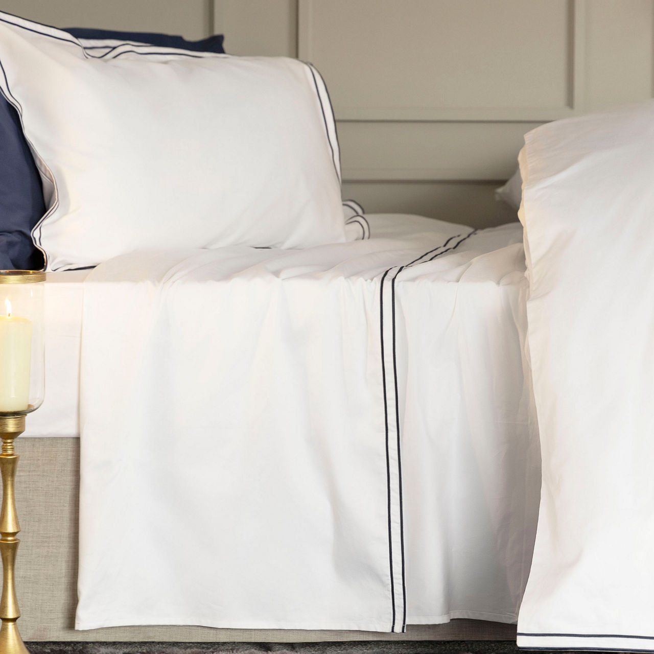 Savoy Flat Sheet Navy