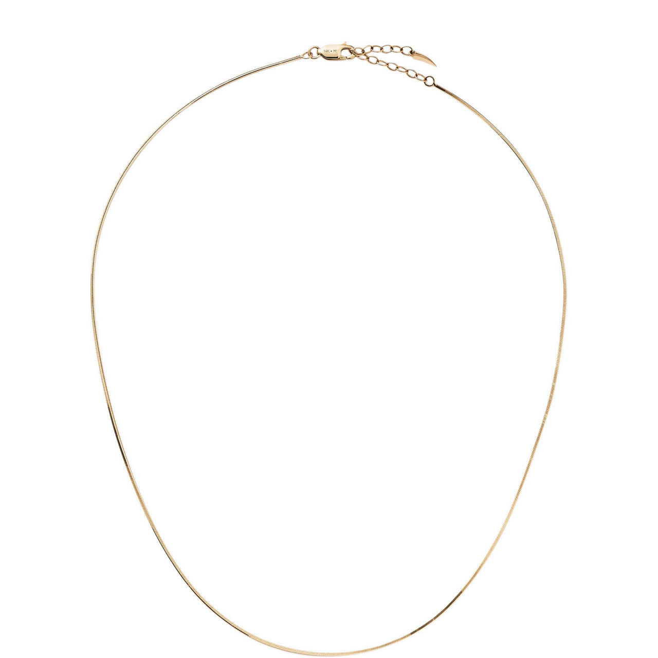 Solid Gold Fine Square Snake Chain Necklace