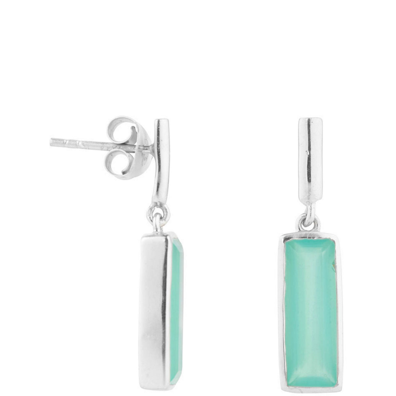 Manhattan Aqua Chalcedony Drop Earrings