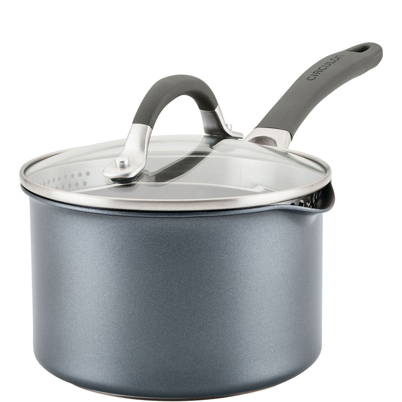 ScratchDefense Extreme Non-Stick Straining Saucepan & Lid 16cm