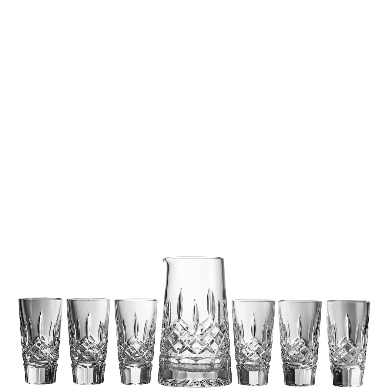 Lismore Pitcher & Shot Glass 7 Pieces