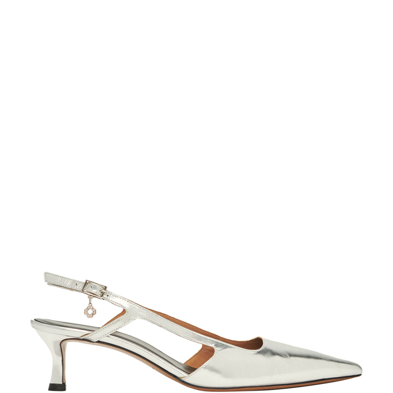 Metallic Slingback Kitten Heels