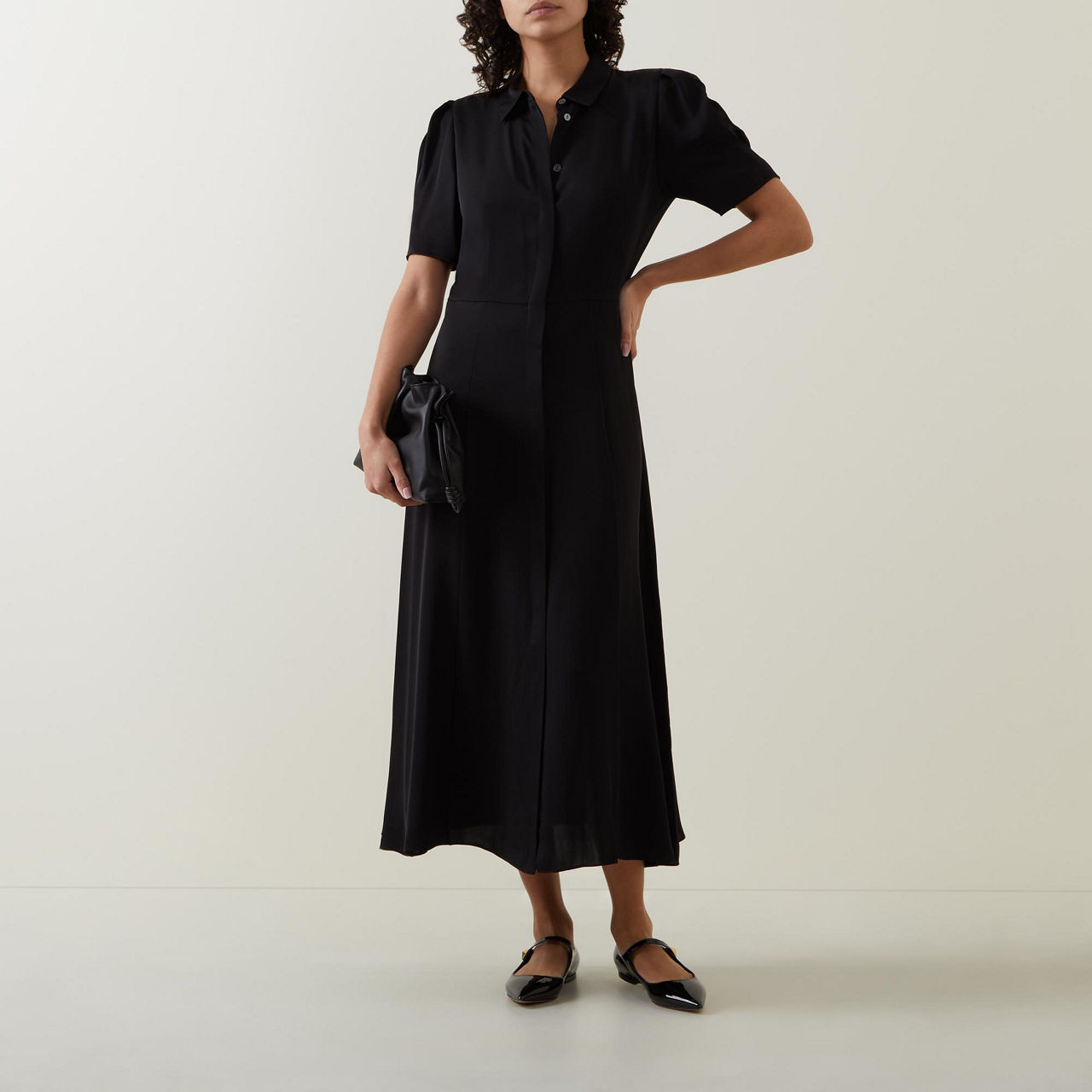 green emerald velvet dress Fit and flare midi linen shirt dress 5675 – Xiaolizi main image 0