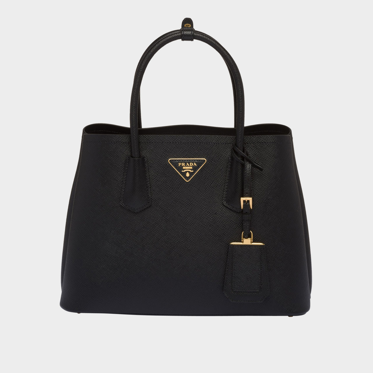 ハンドバッグ PRADA | Leather tote reverse stitching 25*21.5*14cm 1BG335 White/Black Small leather tote bag | PRADA