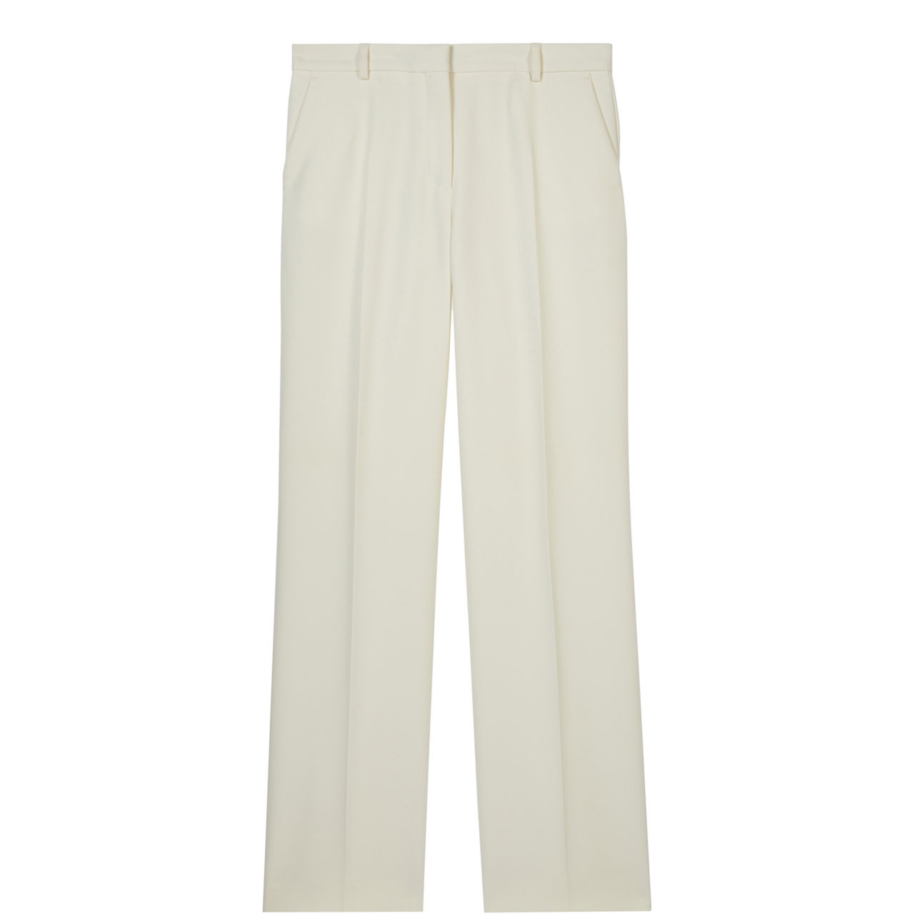 High-Rise Straight-Leg Crepe Trousers